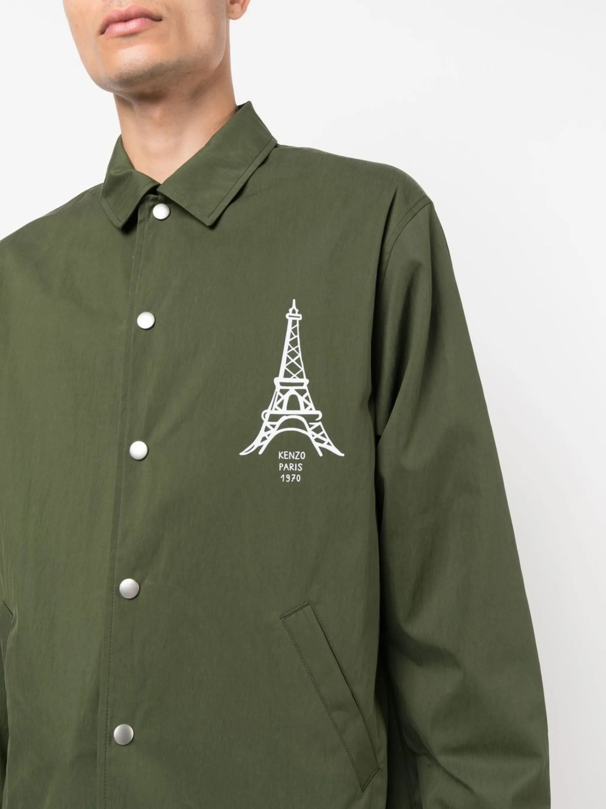 chest logo-print shirt jacket