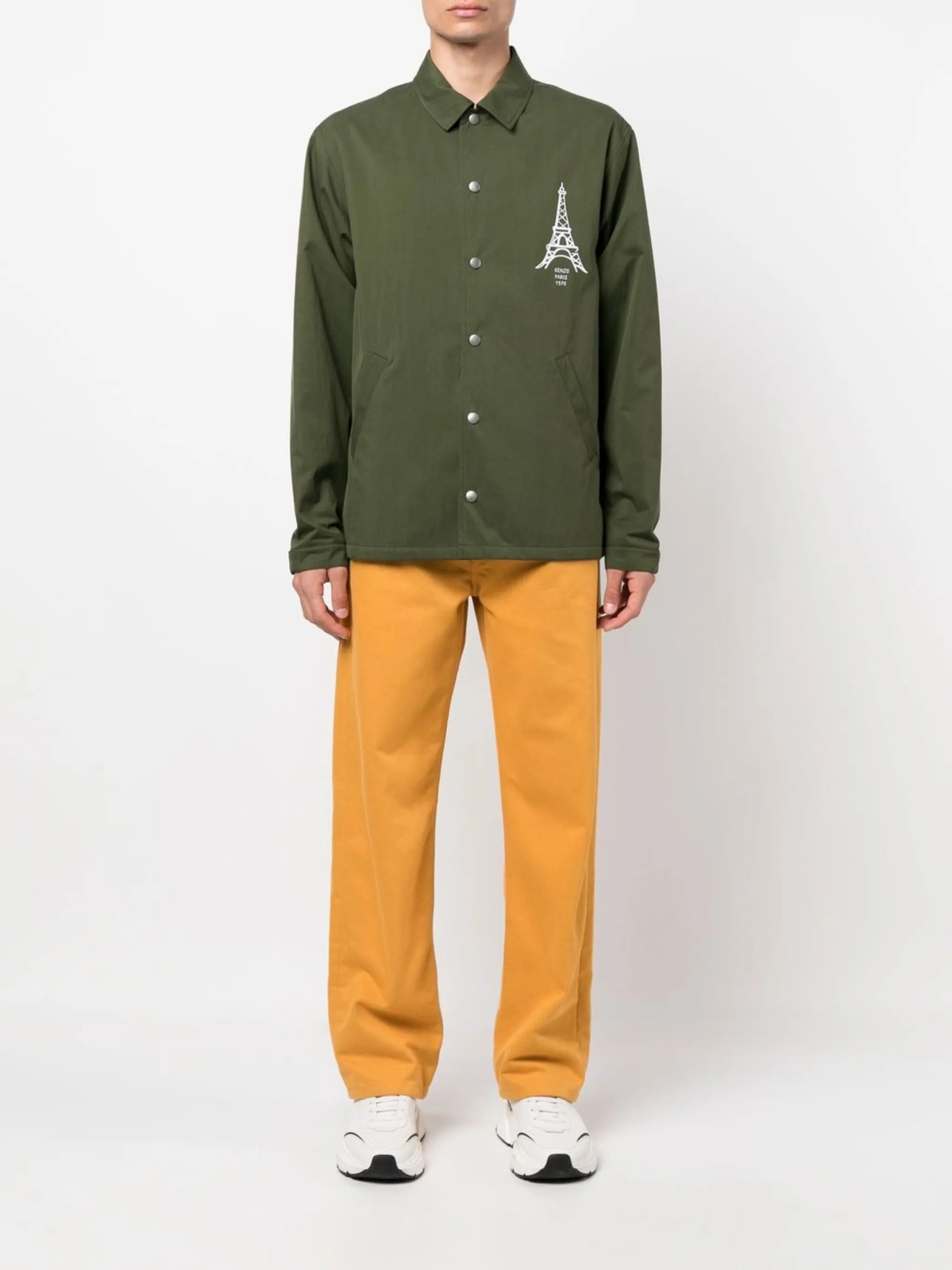 chest logo-print shirt jacket