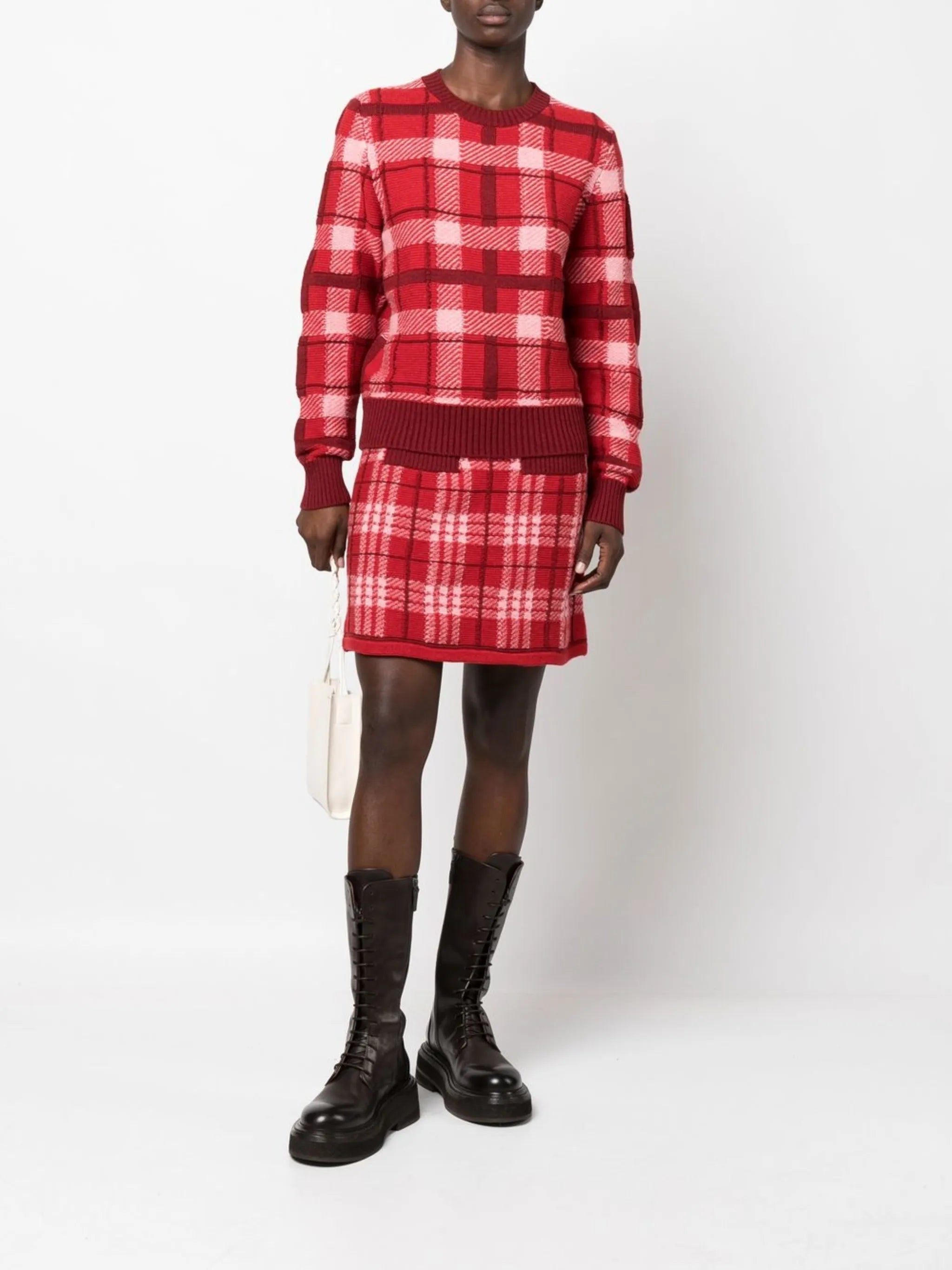 check-pattern cashmere jumper