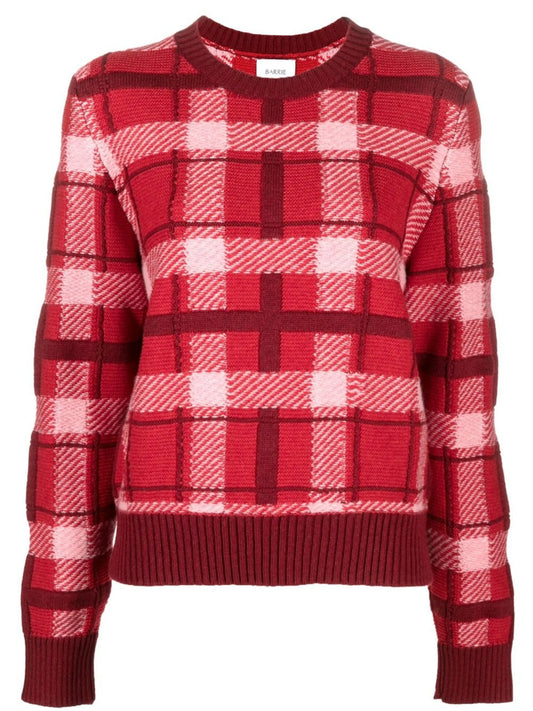 check-pattern cashmere jumper