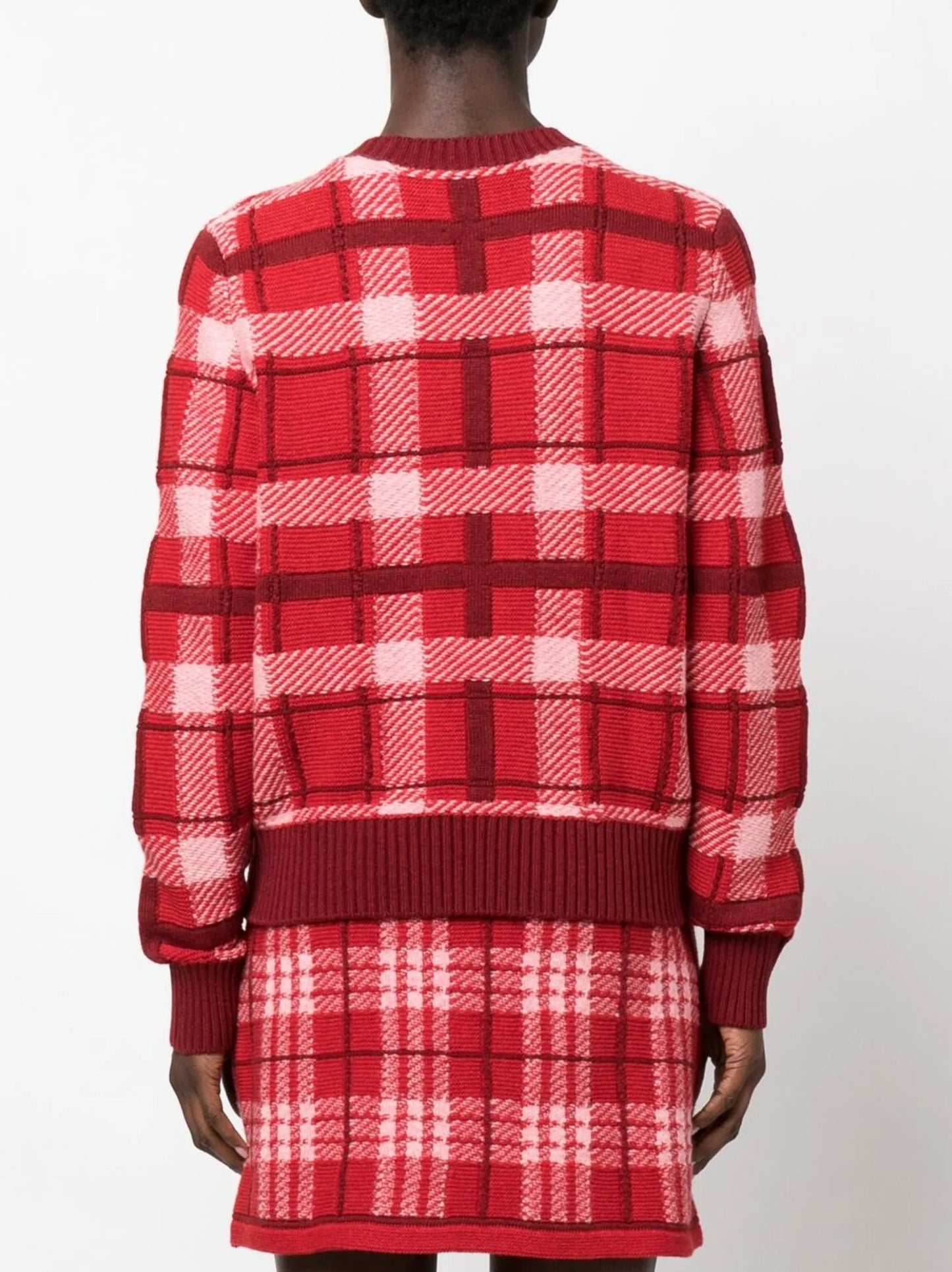 check-pattern cashmere jumper