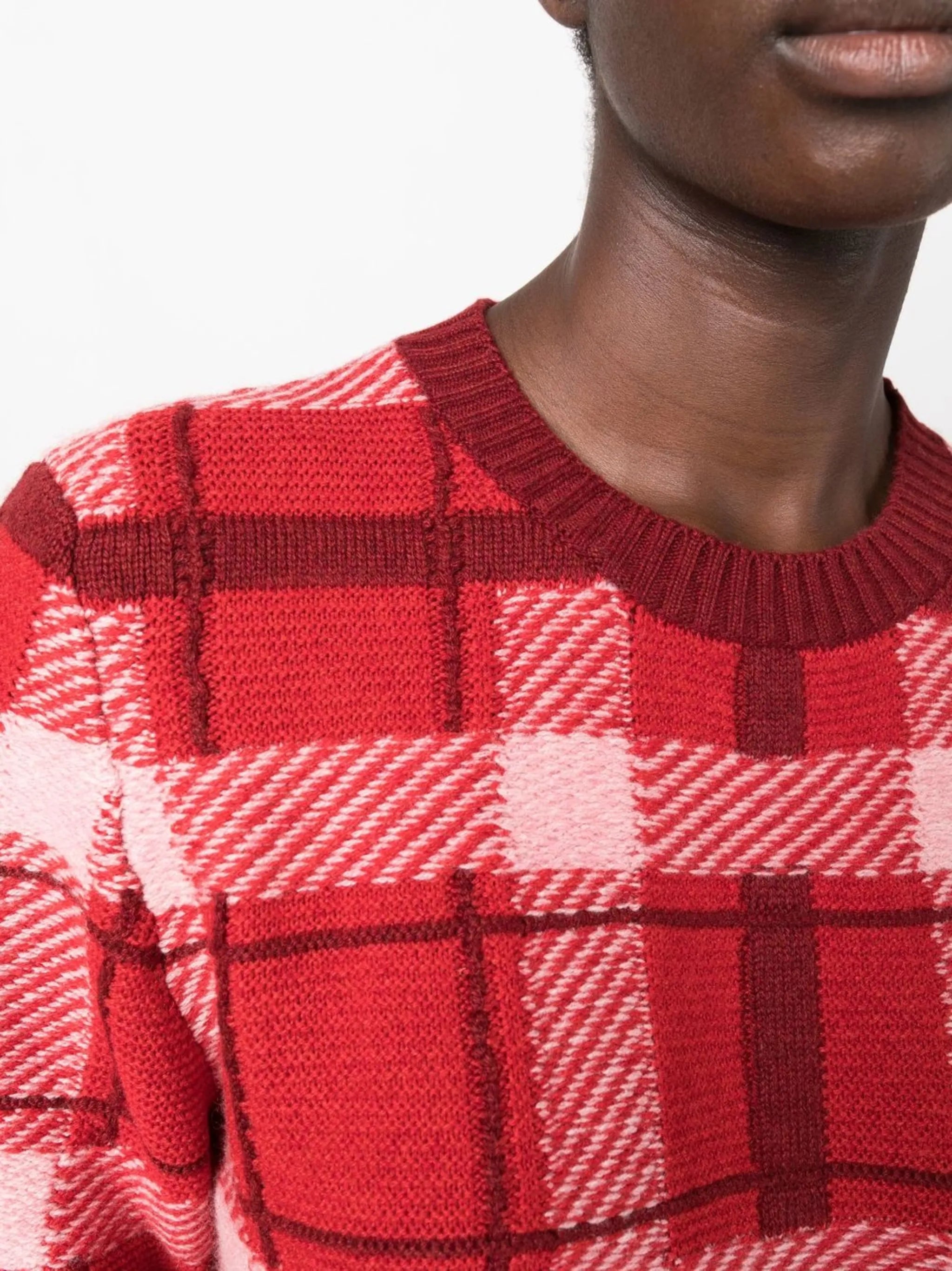 check-pattern cashmere jumper