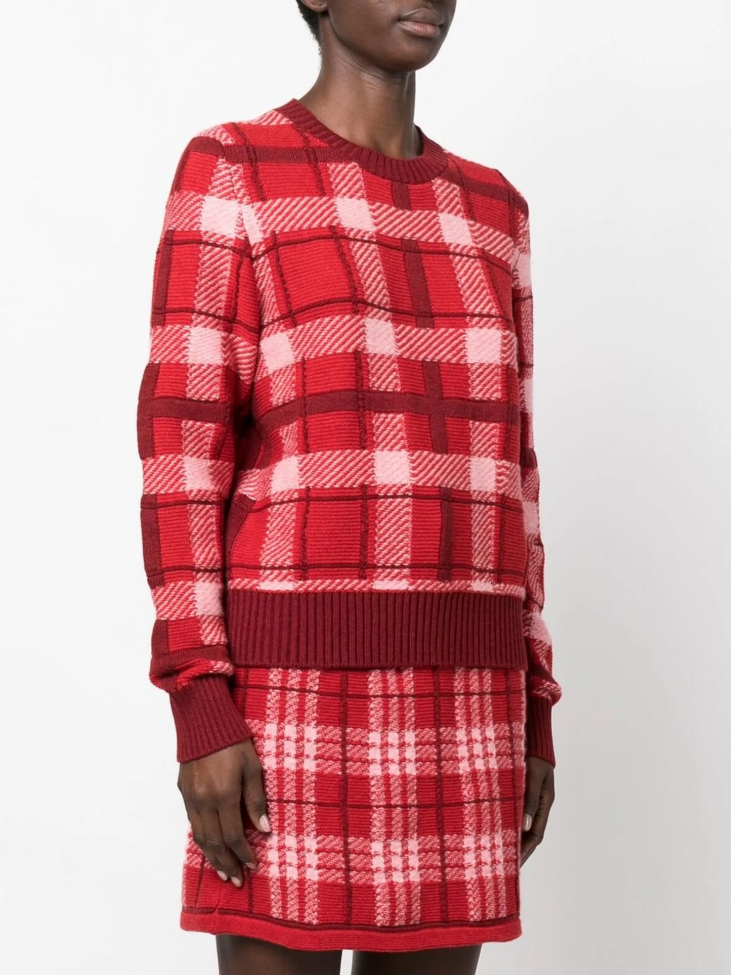 check-pattern cashmere jumper