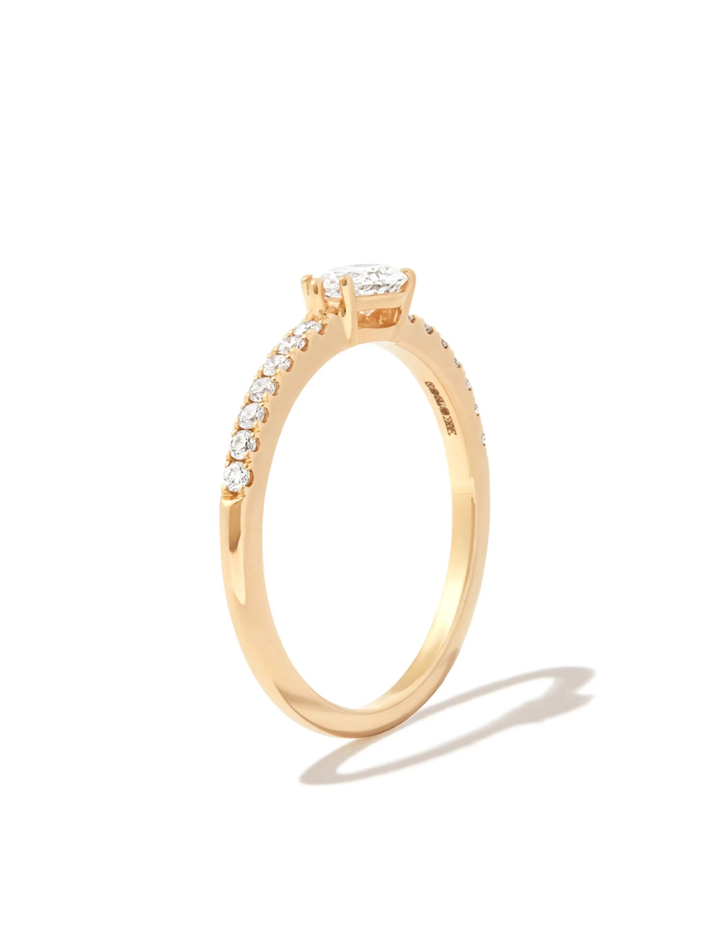18kt yellow gold Sideways Pear diamond ring