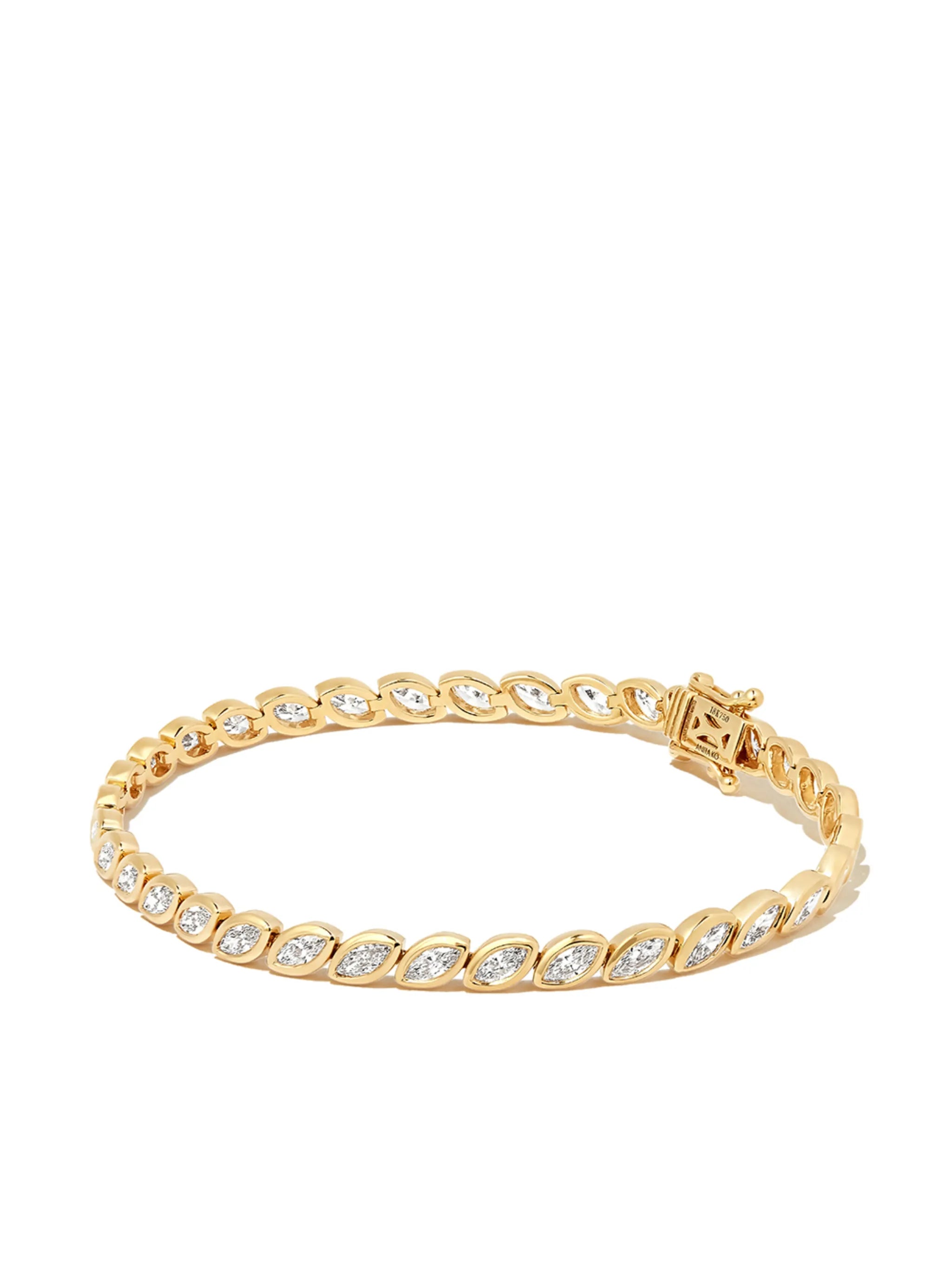 18kt yellow gold diamond tennis bracelet