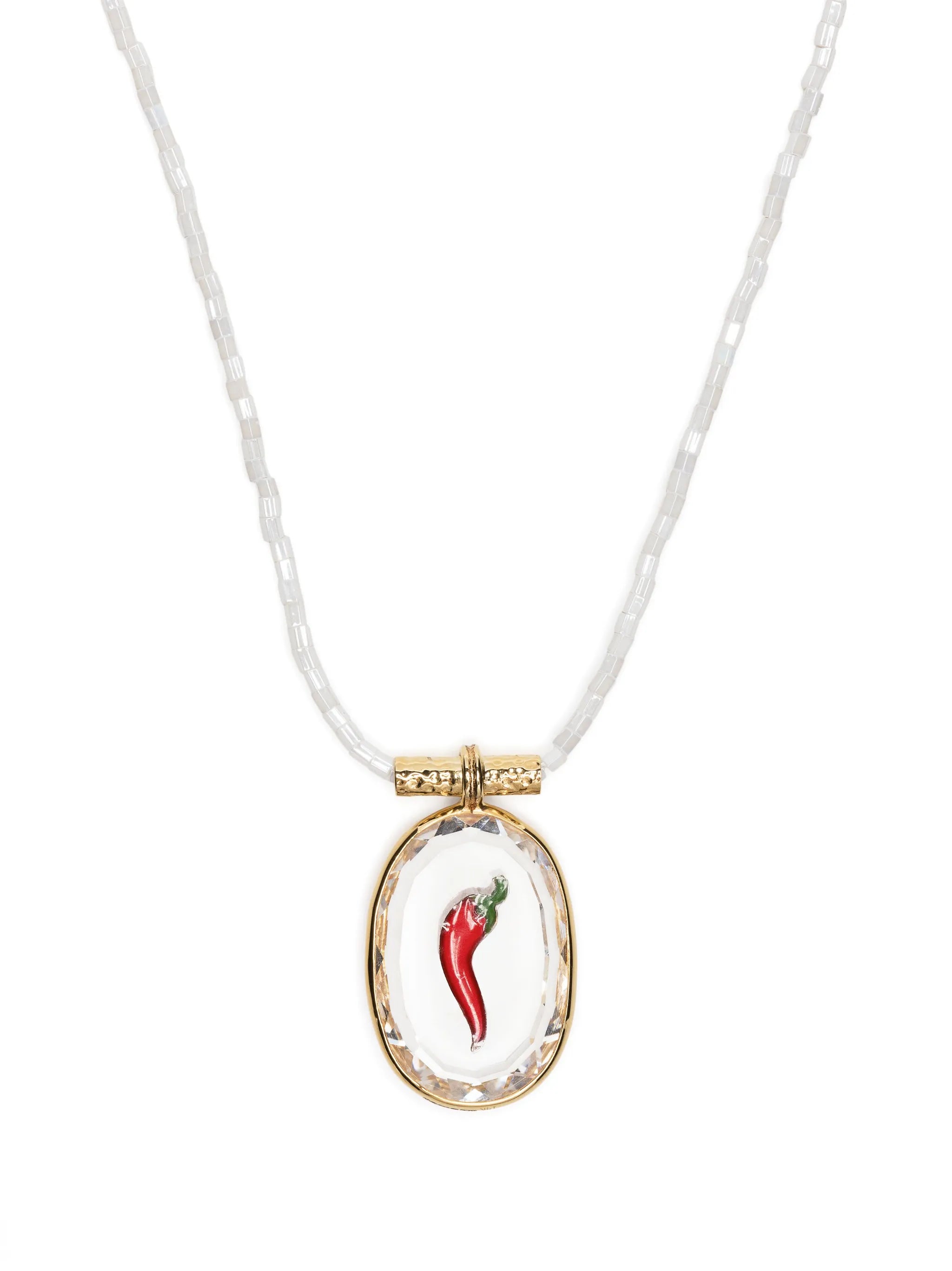 18kt yellow gold Pepper pendant necklace