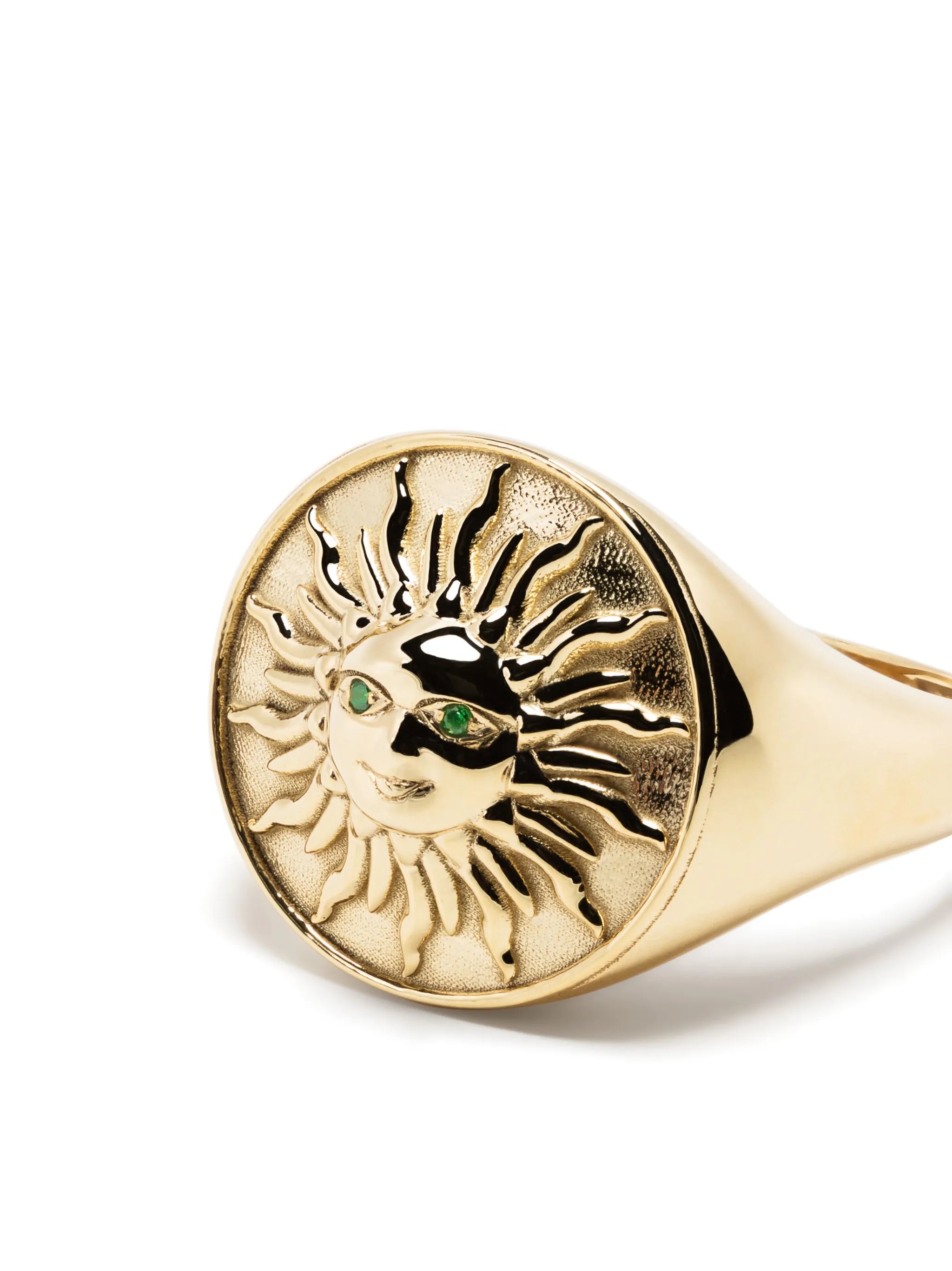 18kt yellow gold Shams signet ring