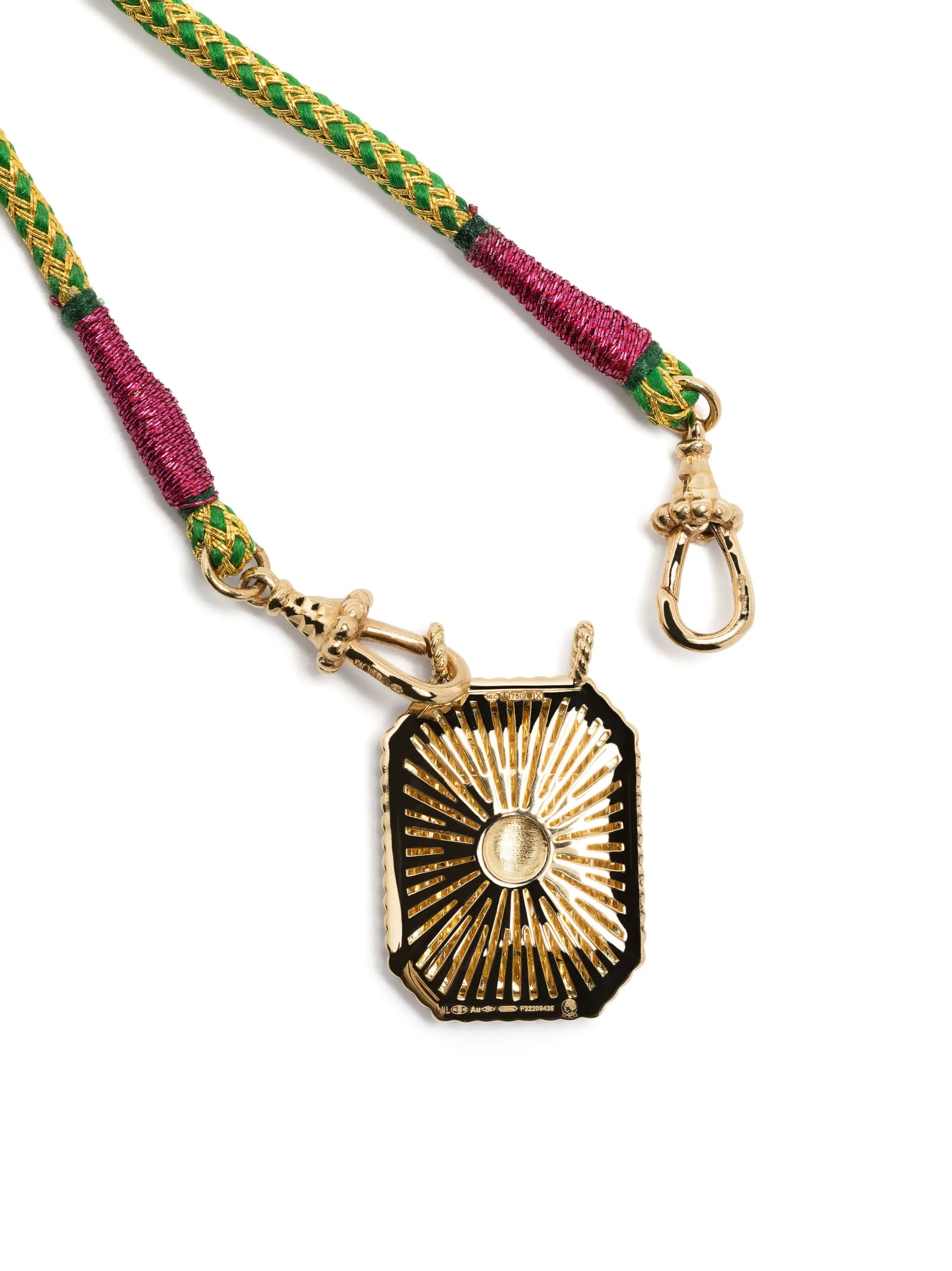 18kt yellow gold Heart diamond mini scapular necklace