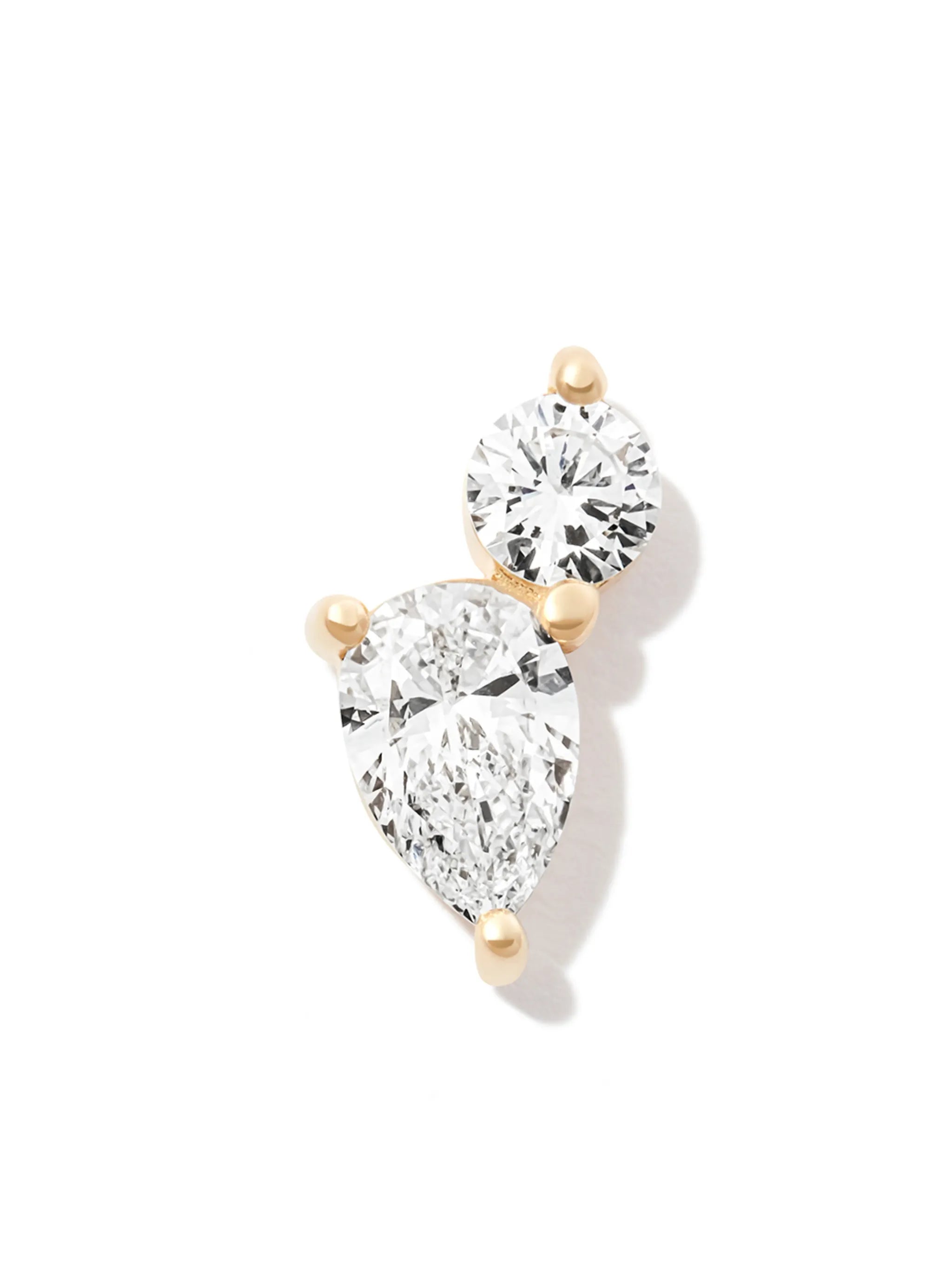 18kt yellow gold diamond stud earring