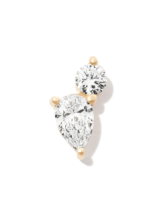 18kt yellow gold diamond stud earring
