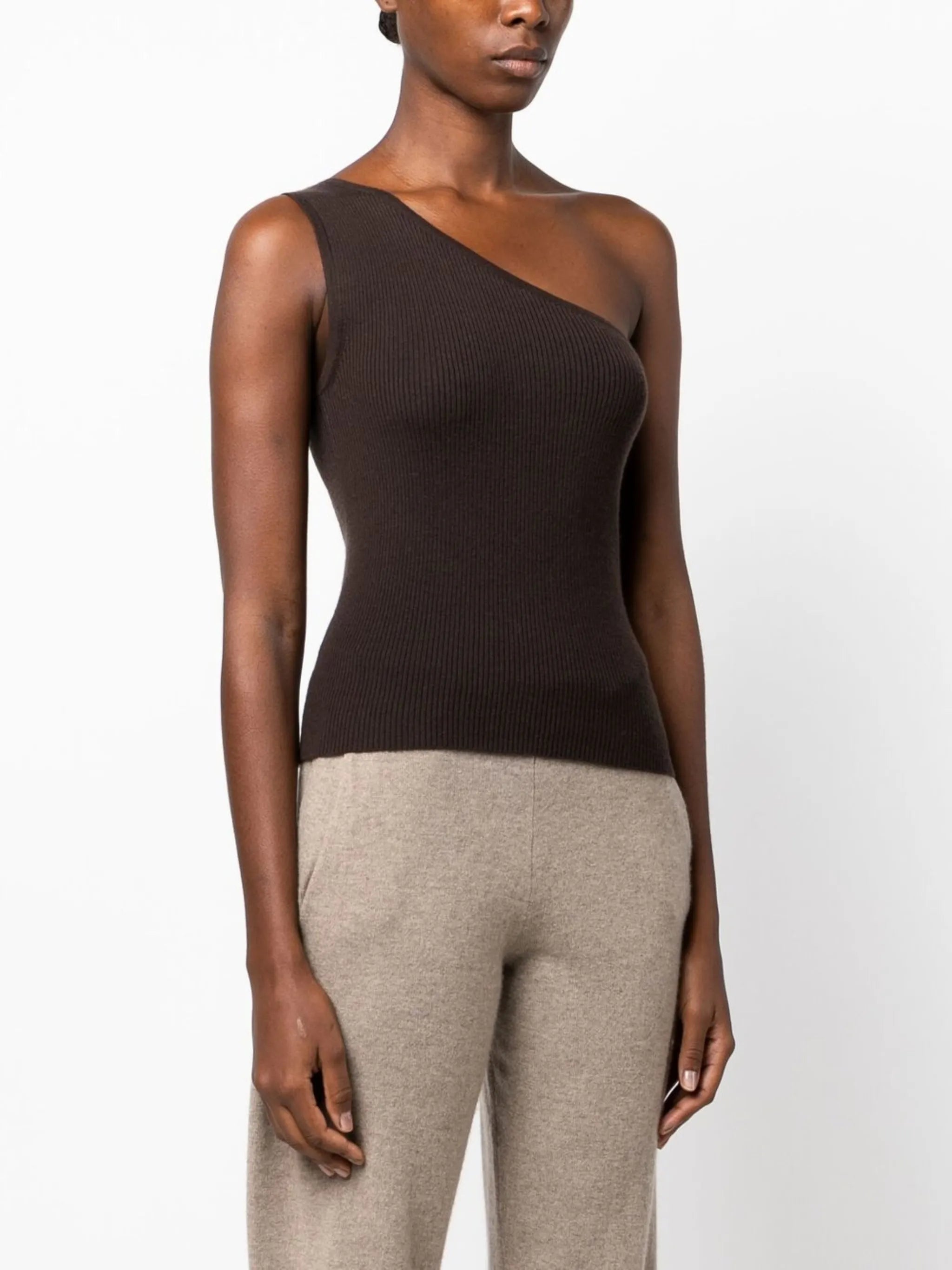 Diya one-shoulder cashmere top