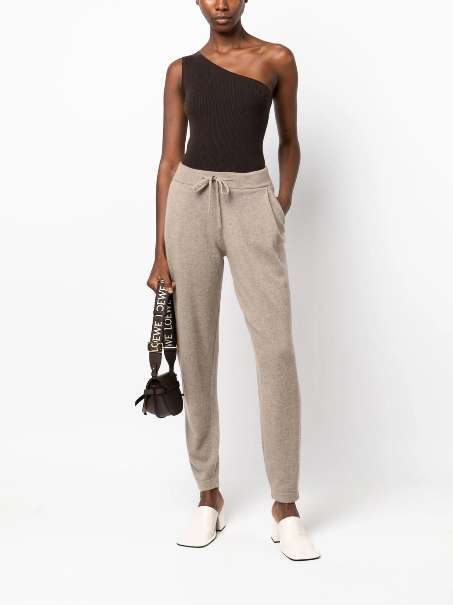 Diya one-shoulder cashmere top