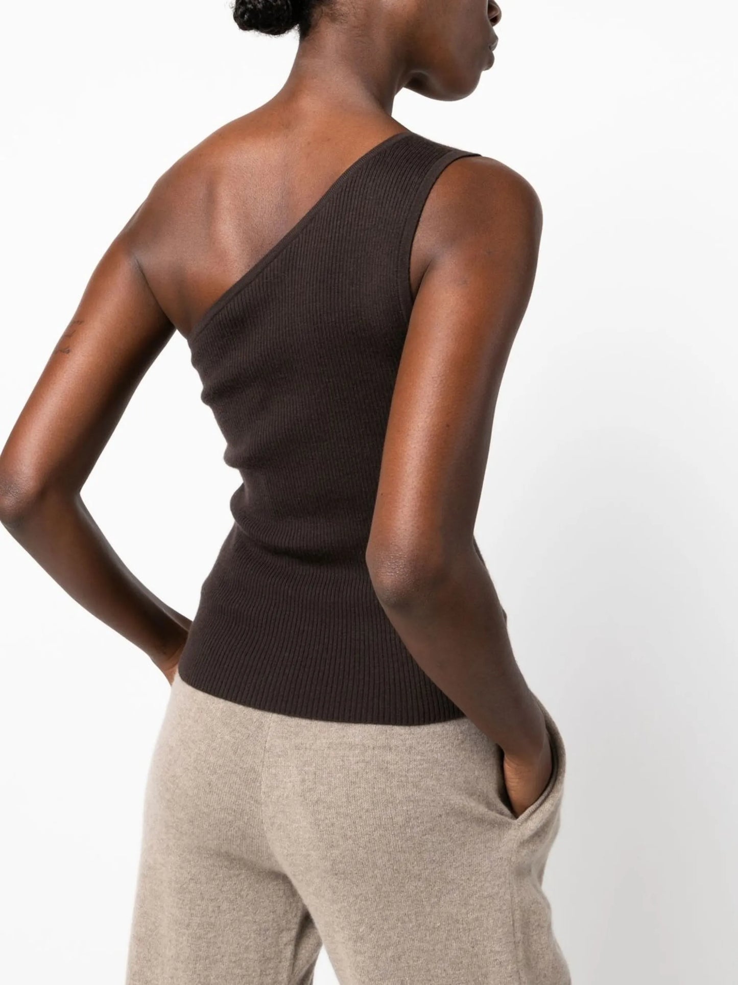 Diya one-shoulder cashmere top
