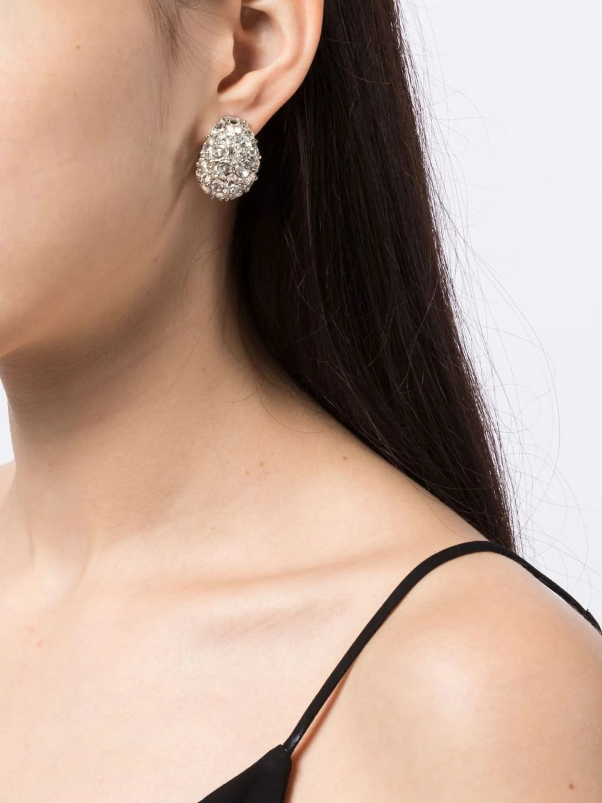 crystal embellished clip-on earrings