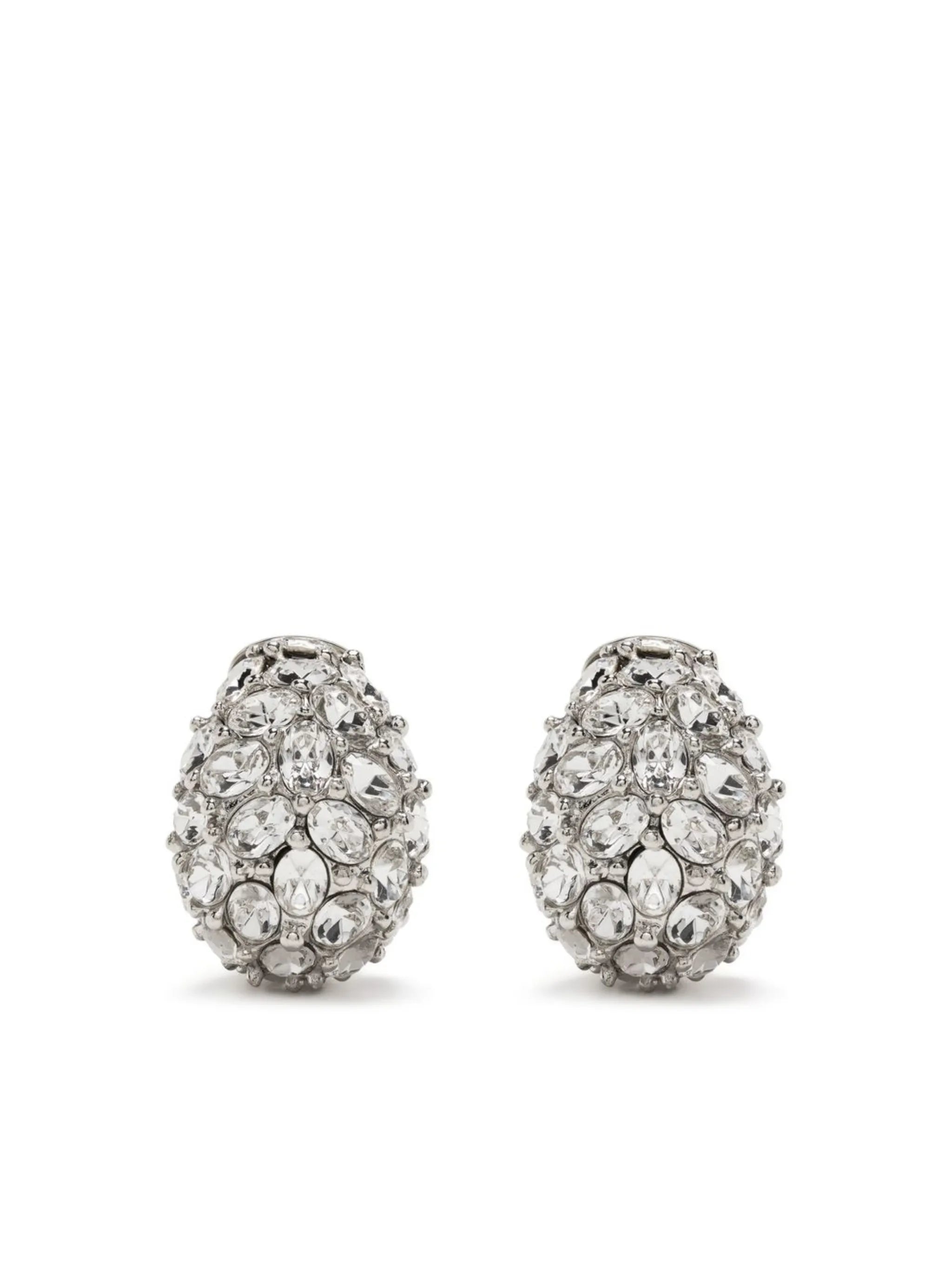 crystal embellished clip-on earrings