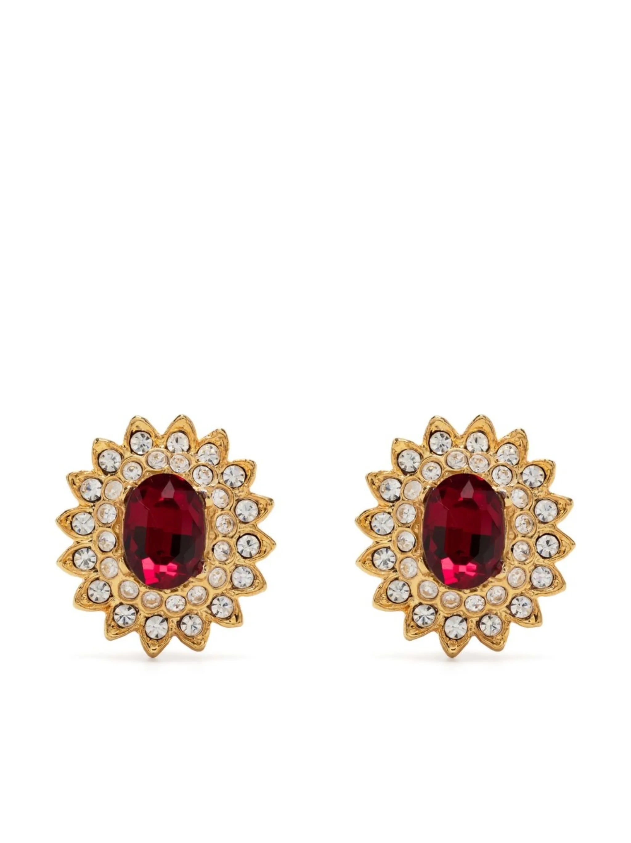flower shaped clip earring