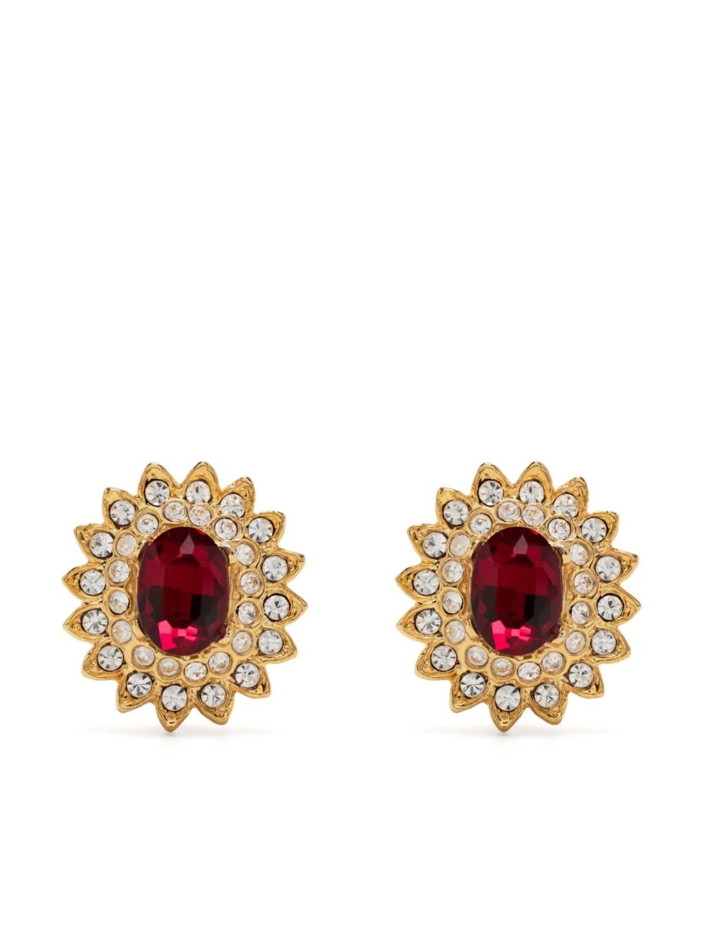 flower shaped clip earring