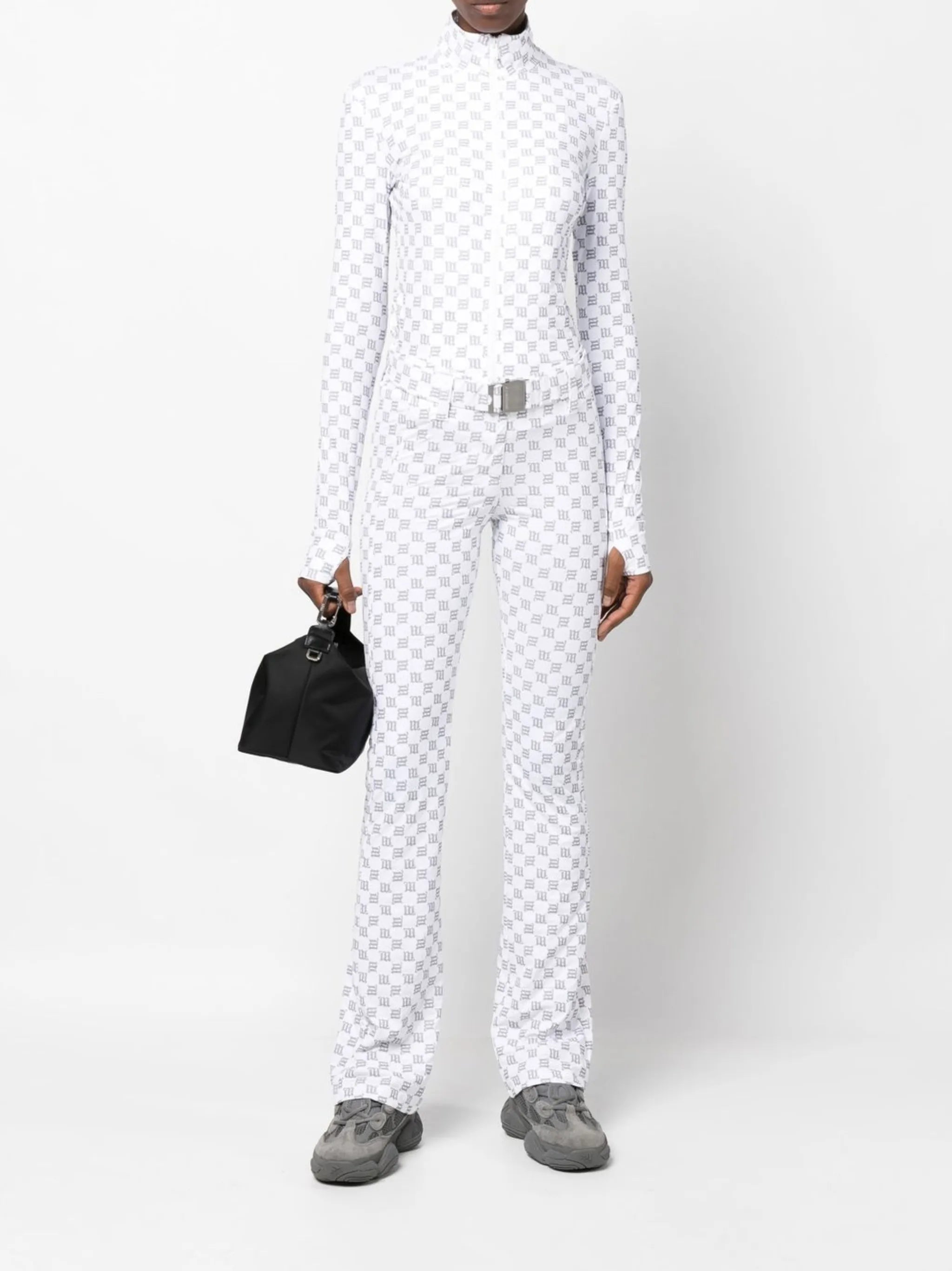 monogram-pattern ski trousers
