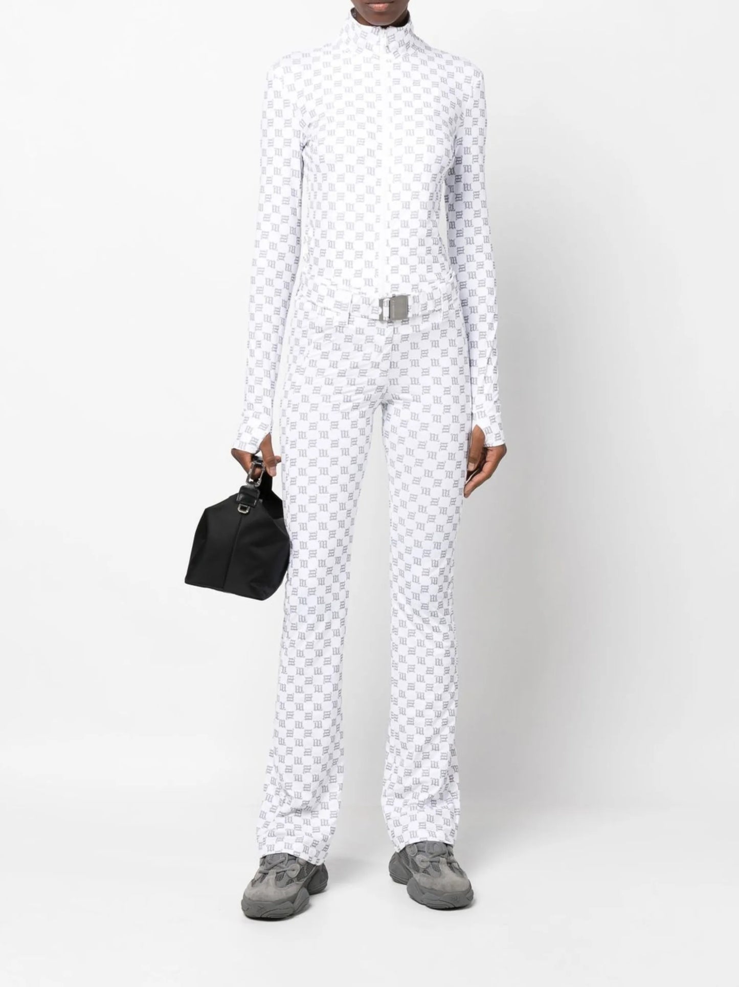 monogram-pattern ski trousers