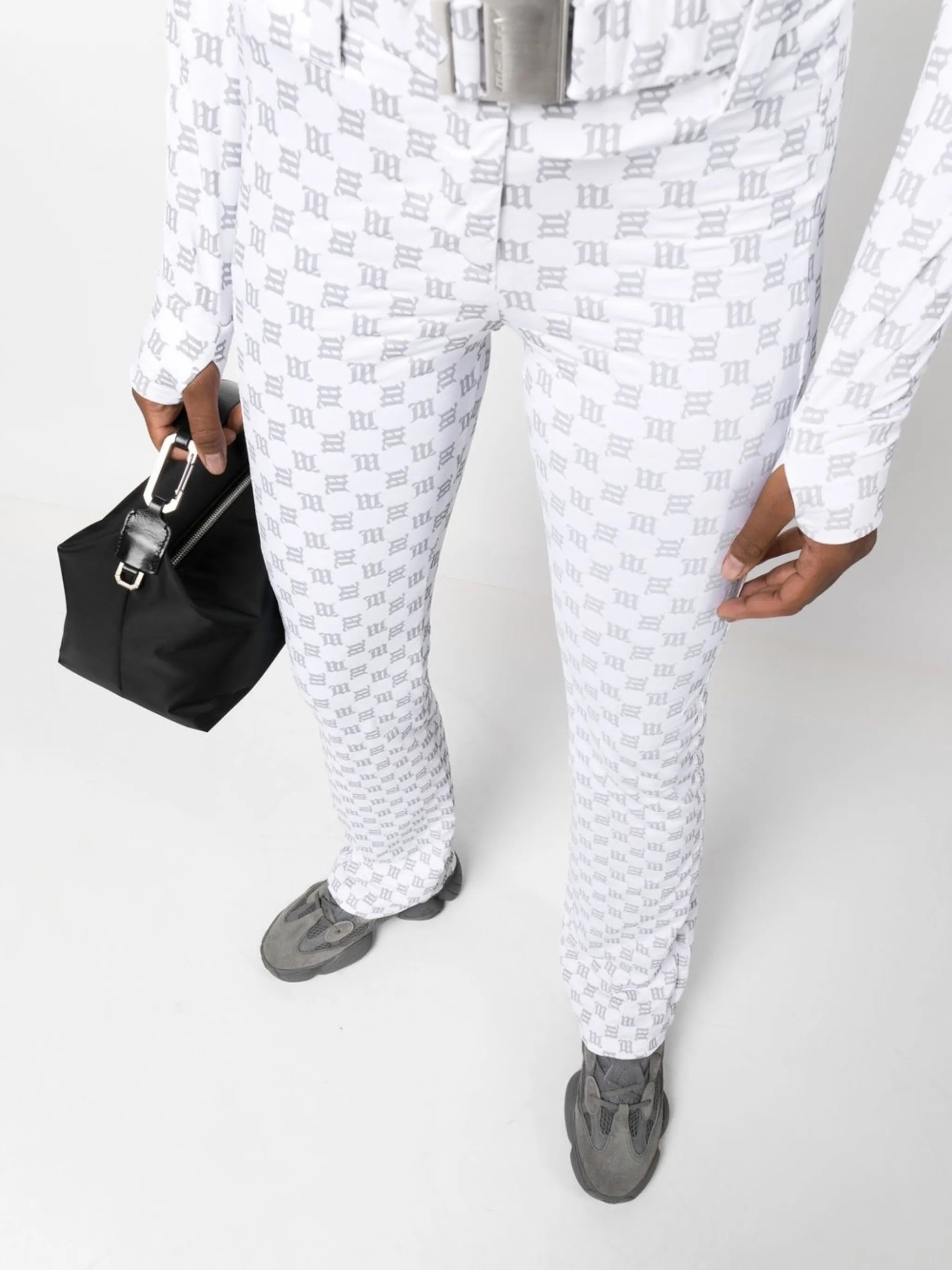 monogram-pattern ski trousers