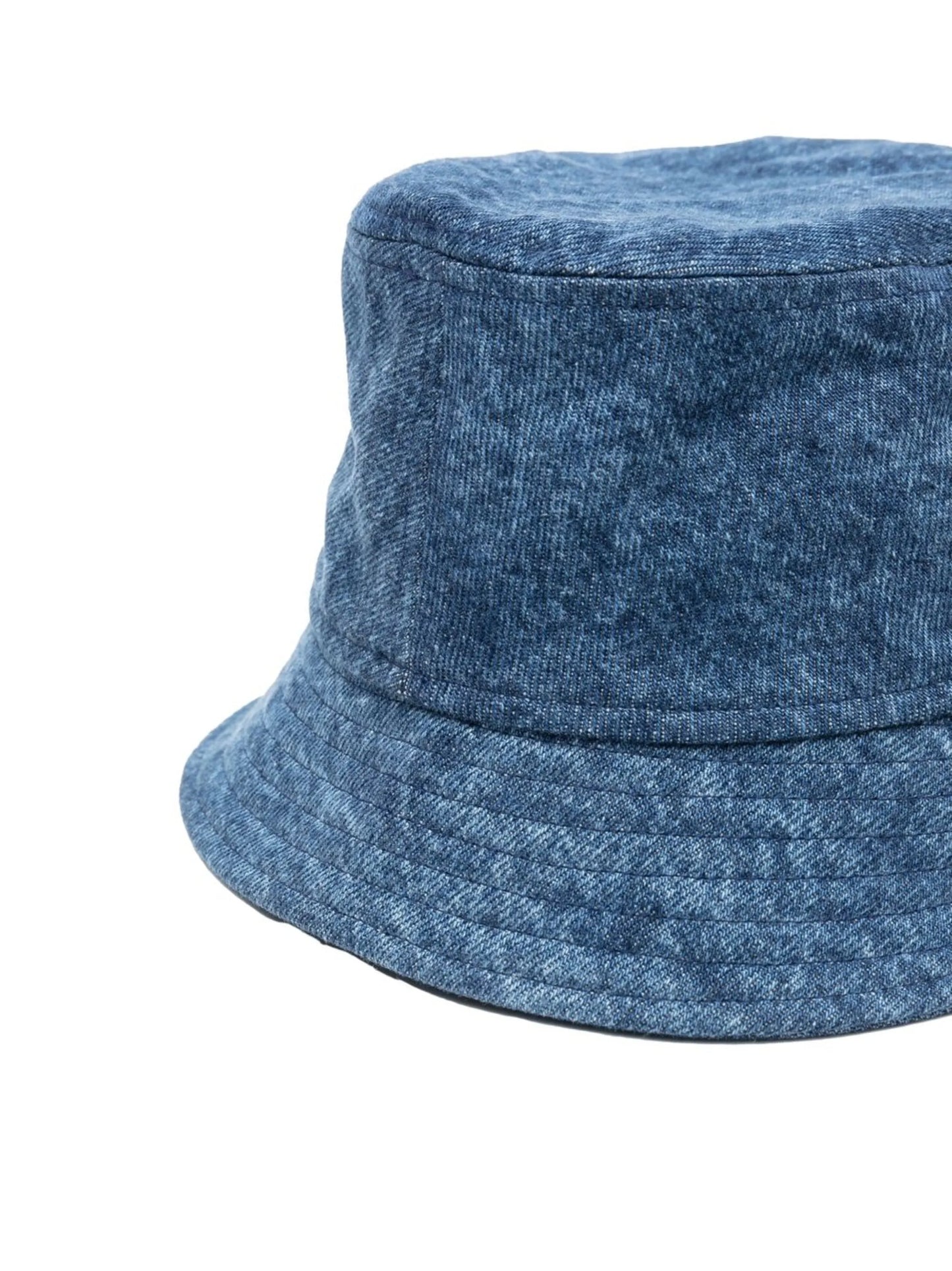 logo-print denim bucket hat
