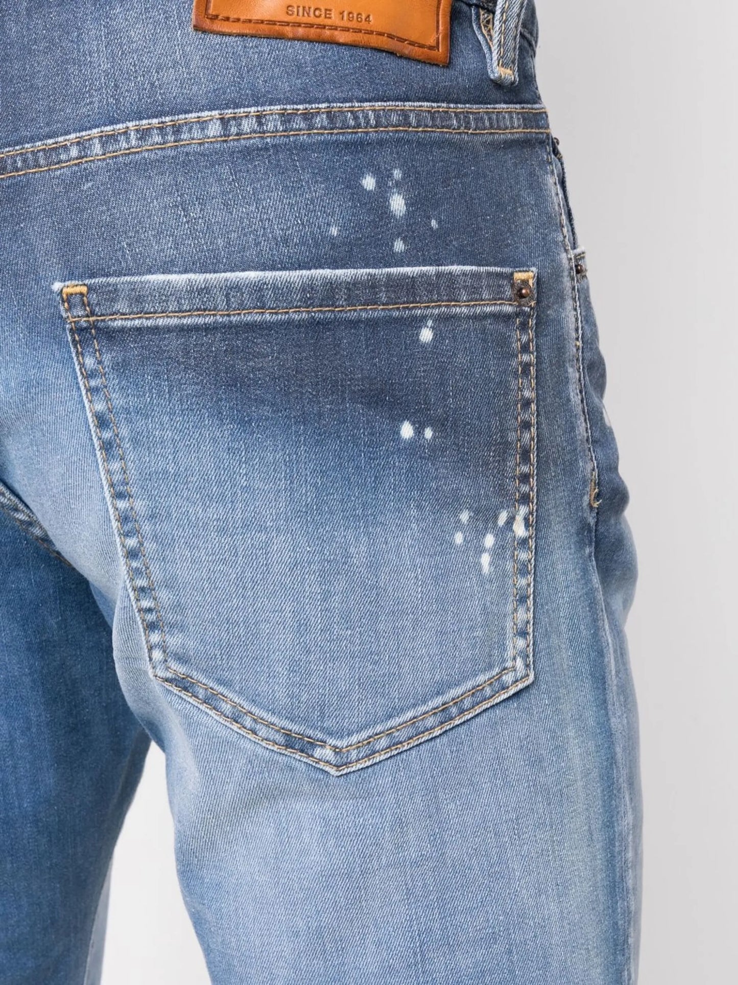 paint splatter-print jeans