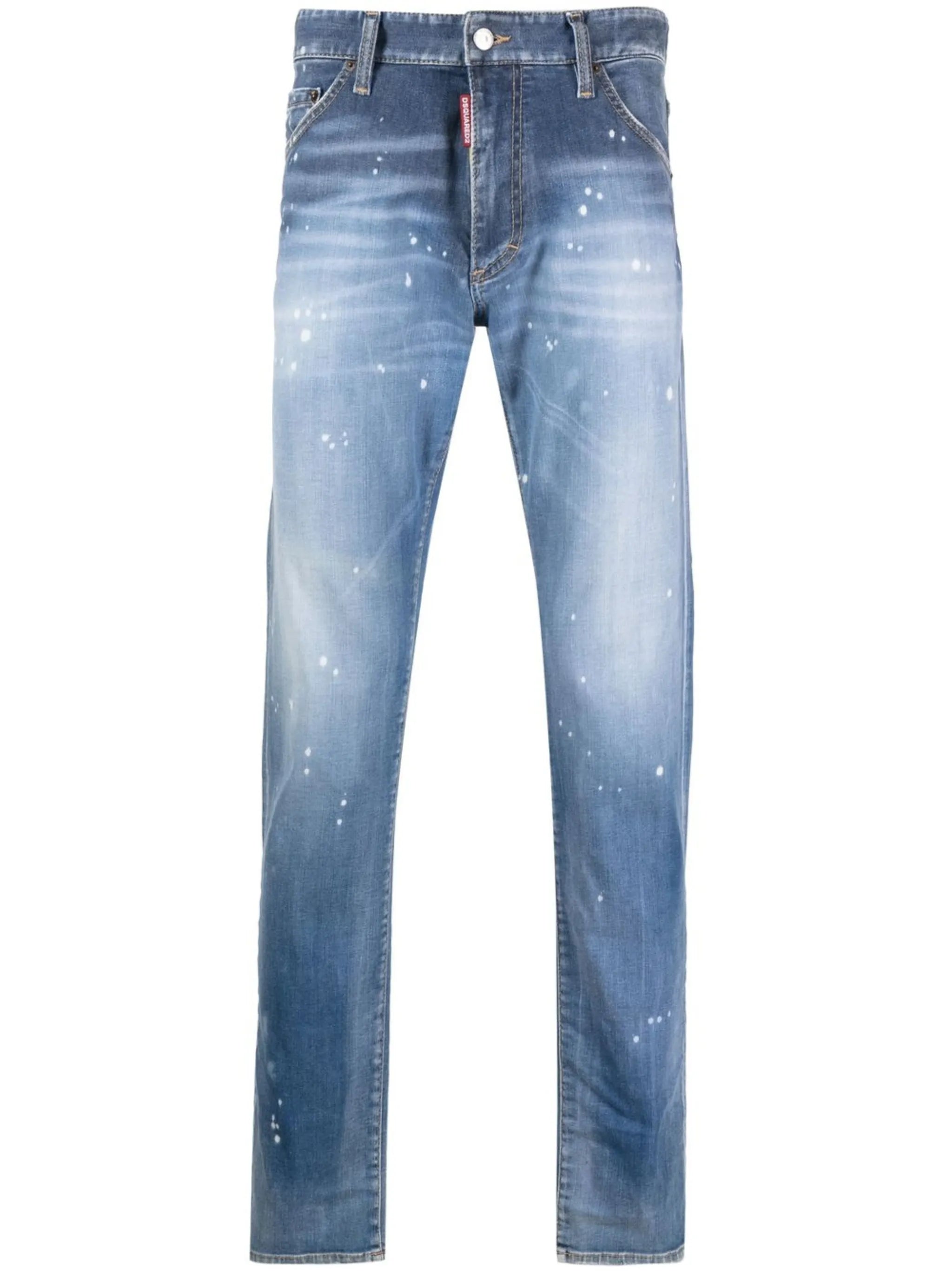 paint splatter-print jeans