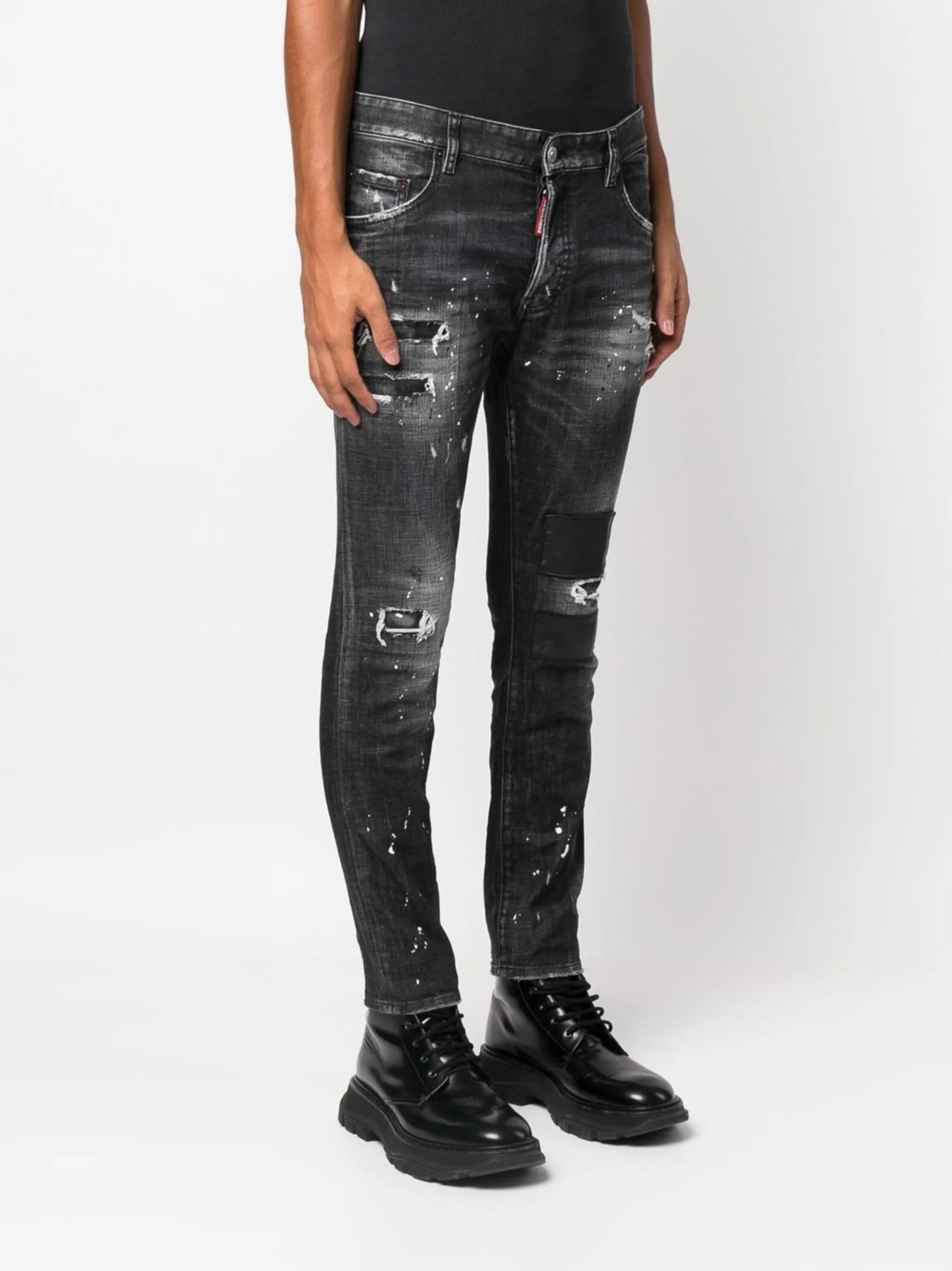 Skater distressed-finish jeans