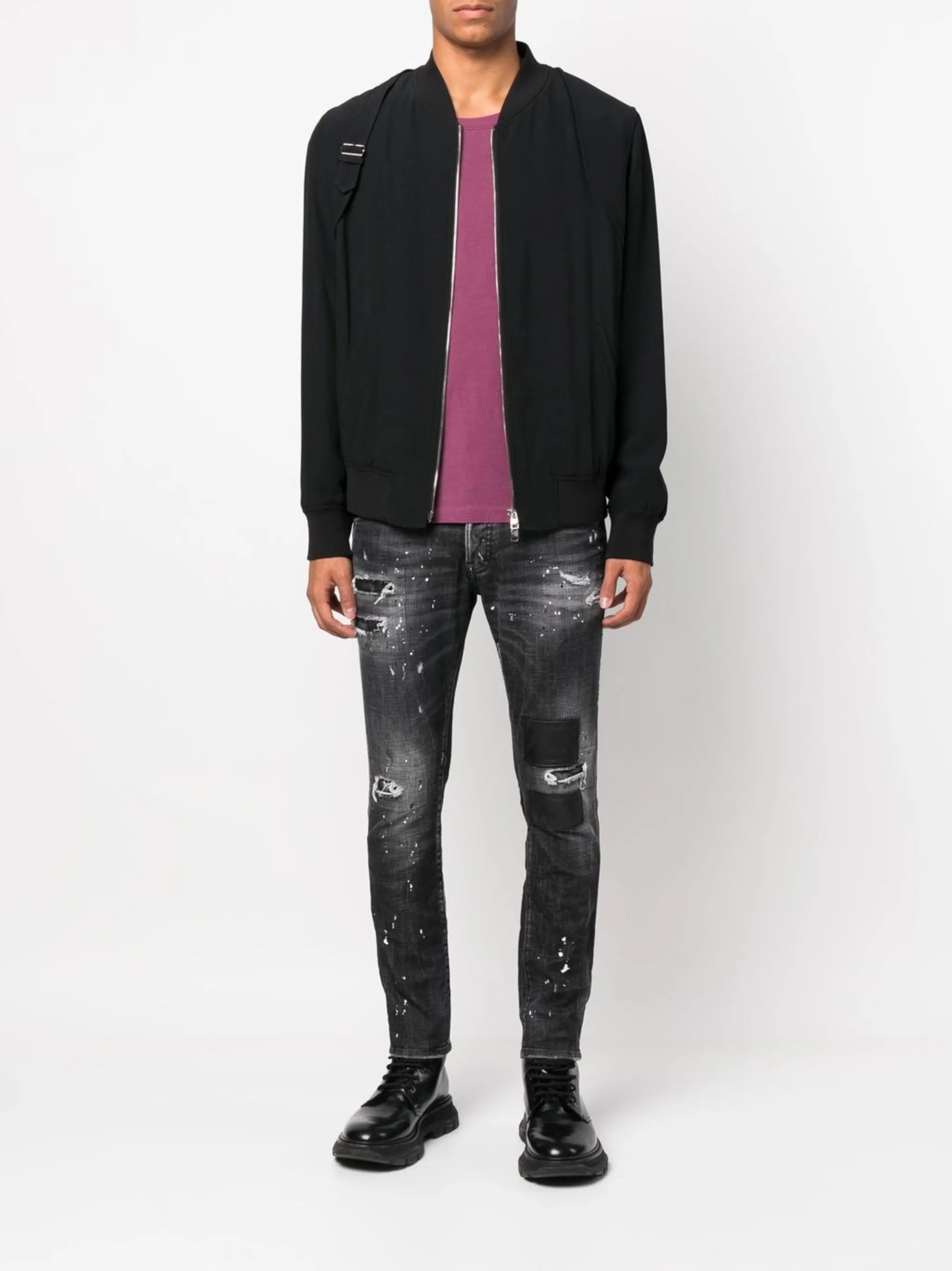 Skater distressed-finish jeans