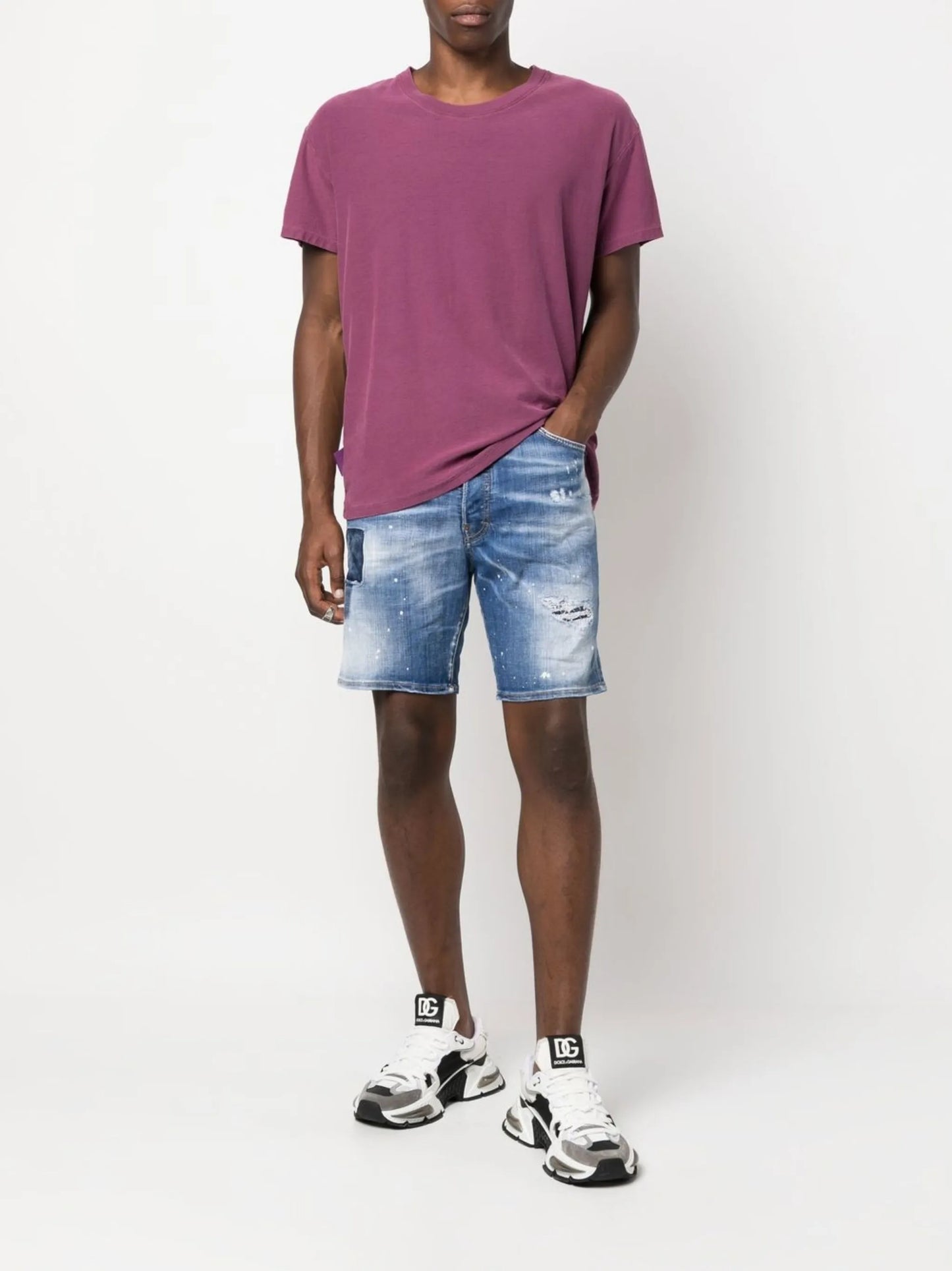 distressed denim shorts