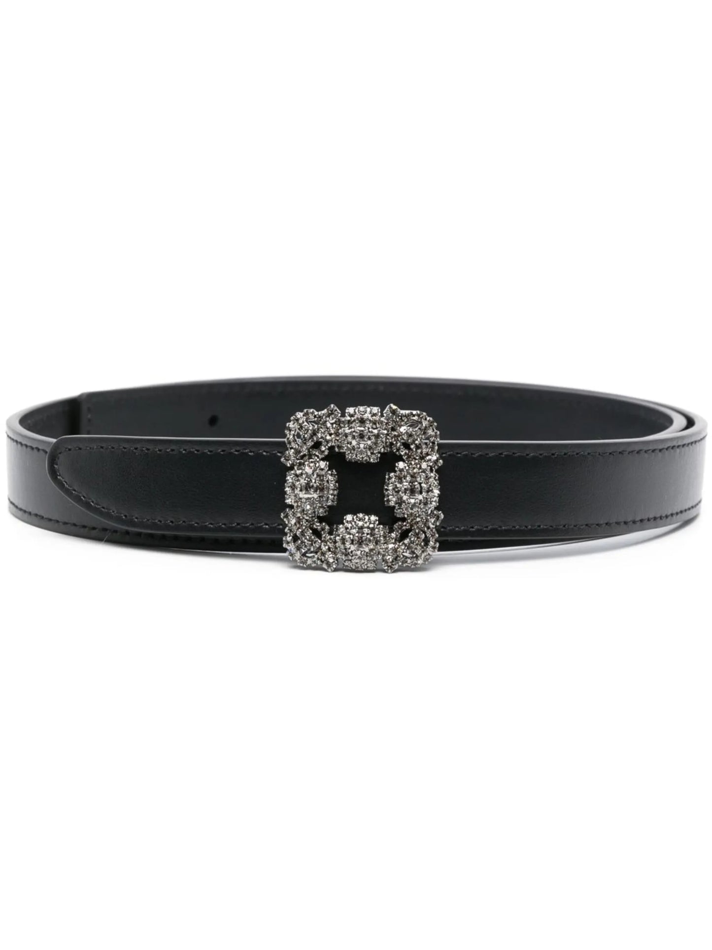 crystal-embellished leather belt