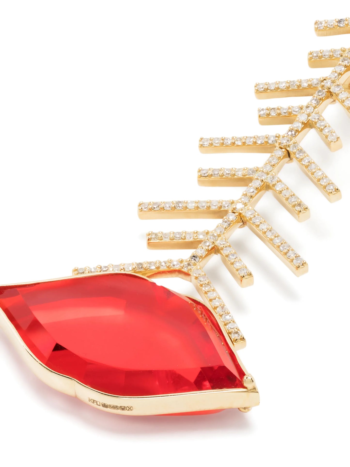18kt yellow gold Mwah! diamond earring