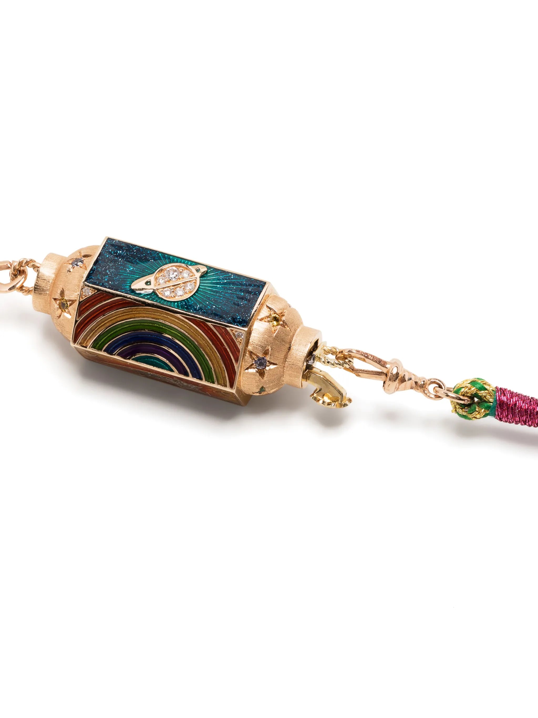 18kt rose gold Believe sapphire and diamond locket necklace