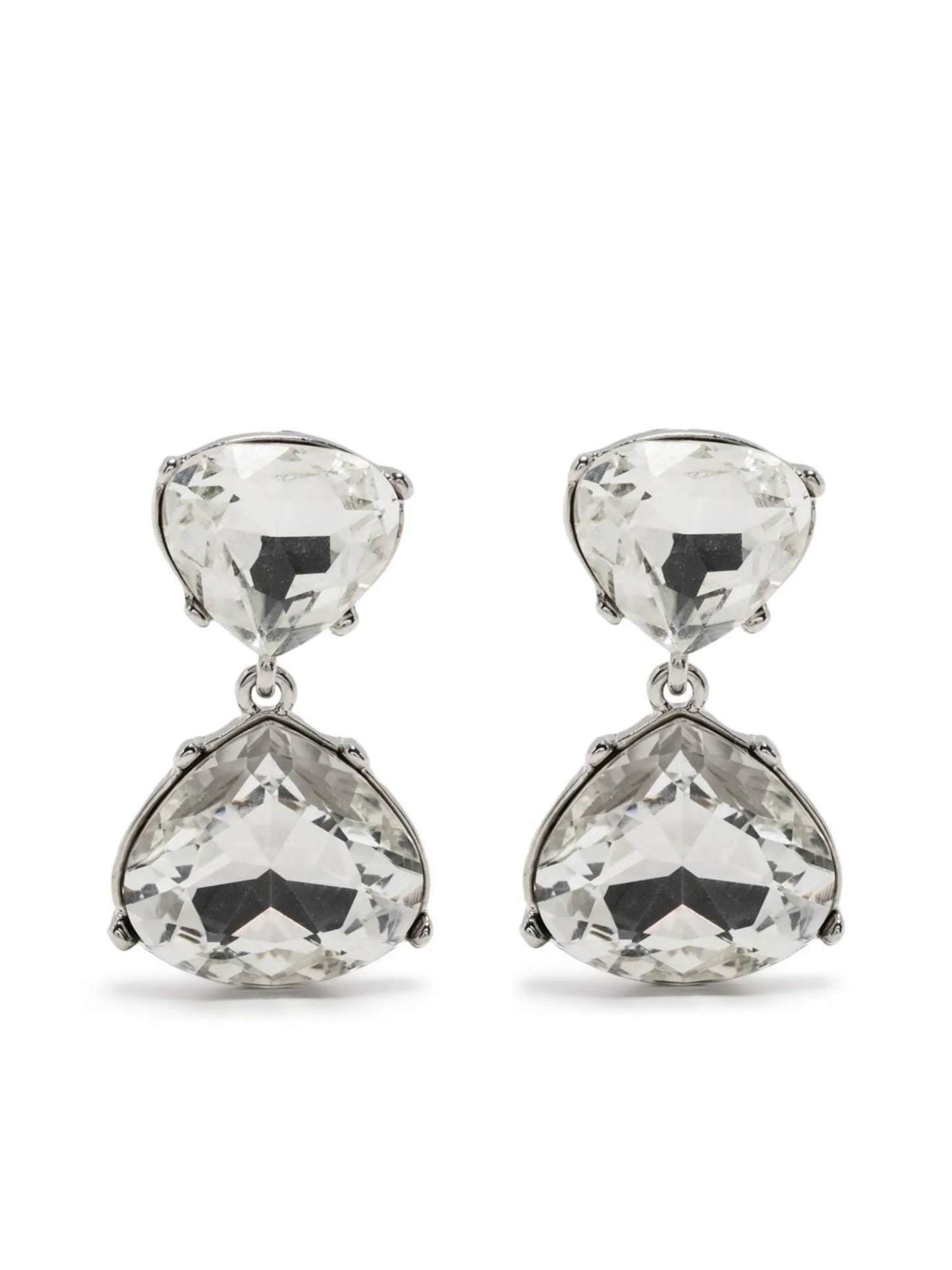 crystal drop clip earrings