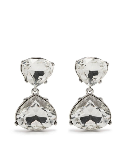 crystal drop clip earrings