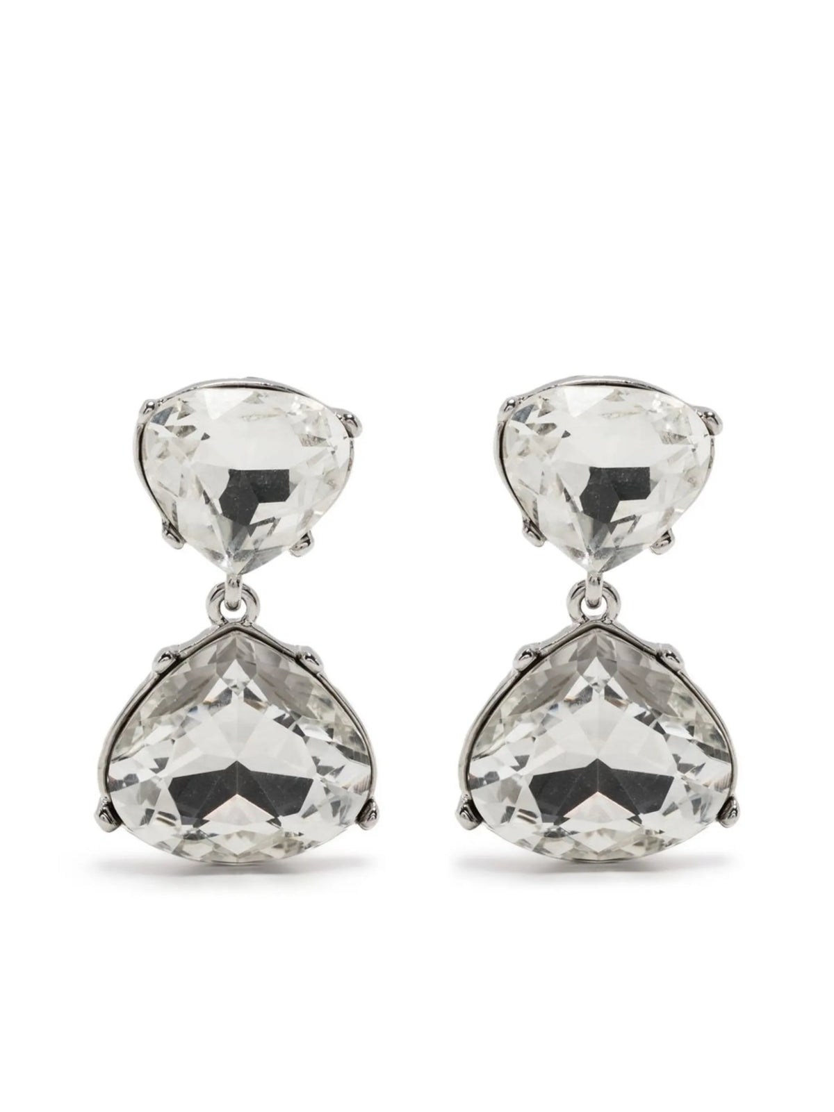 crystal drop clip earrings