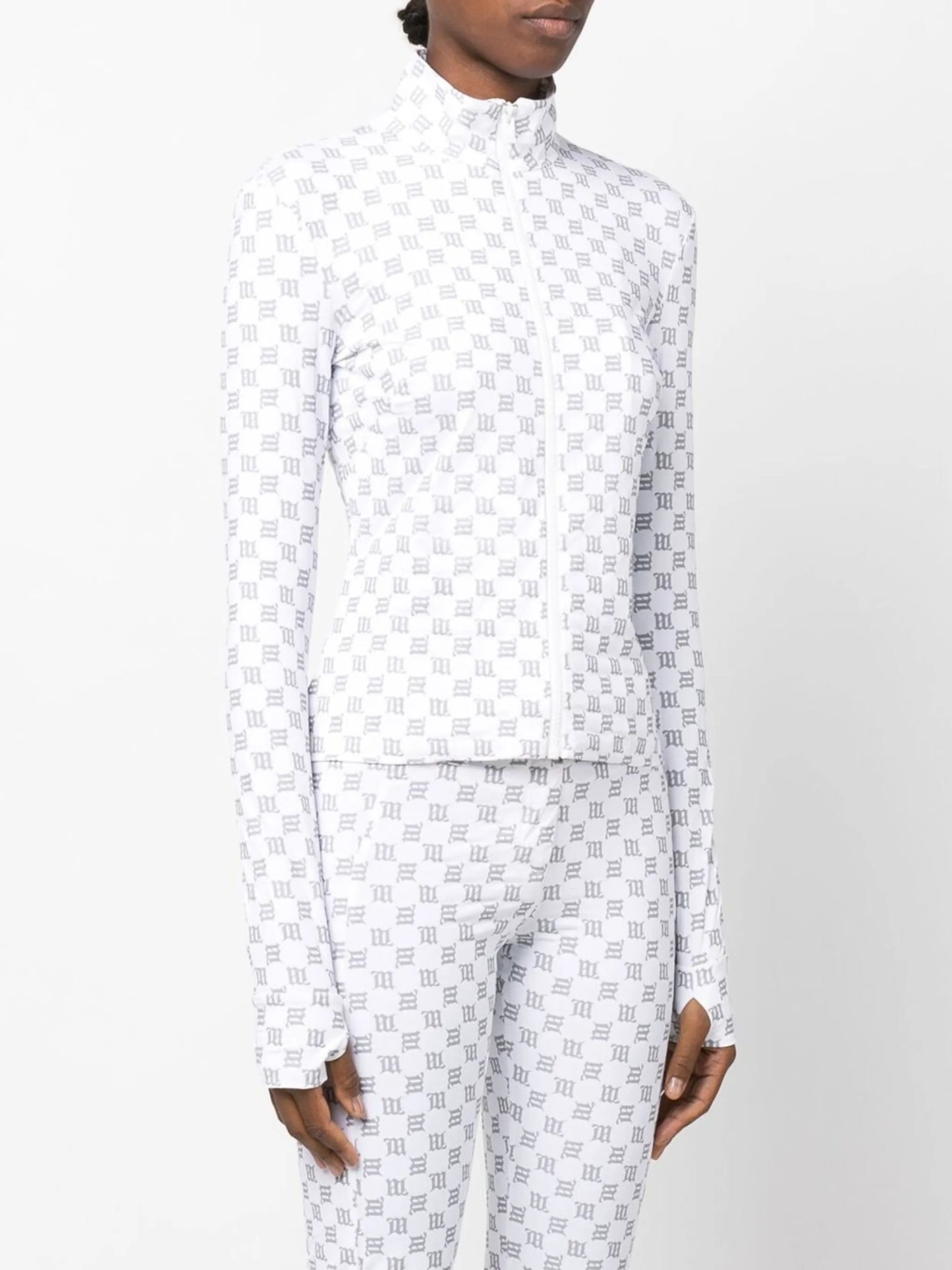 monogram-pattern ski top