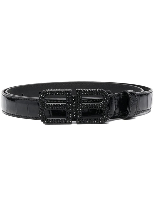 BB Hourglass embossed leather belt