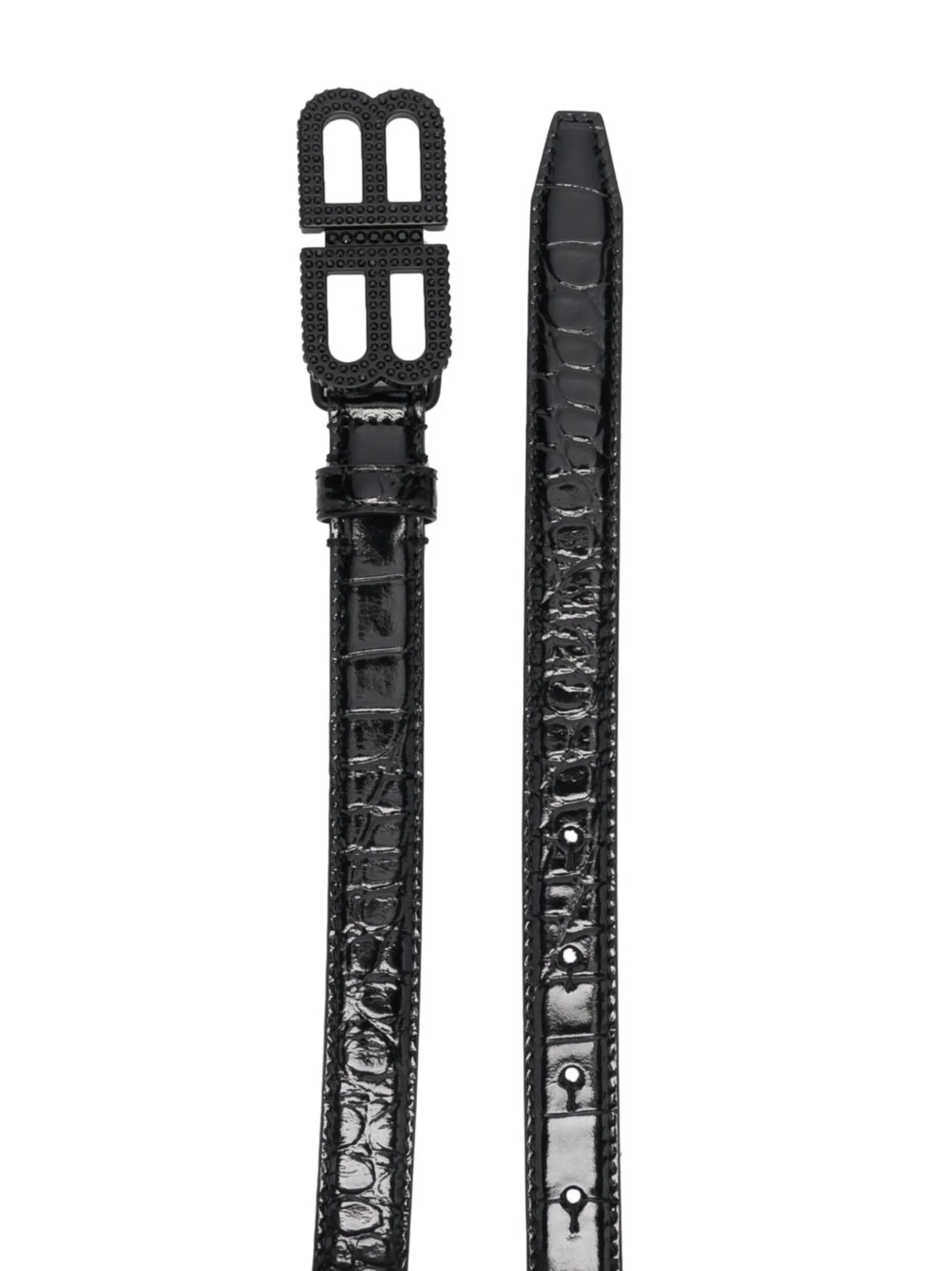 BB Hourglass embossed leather belt