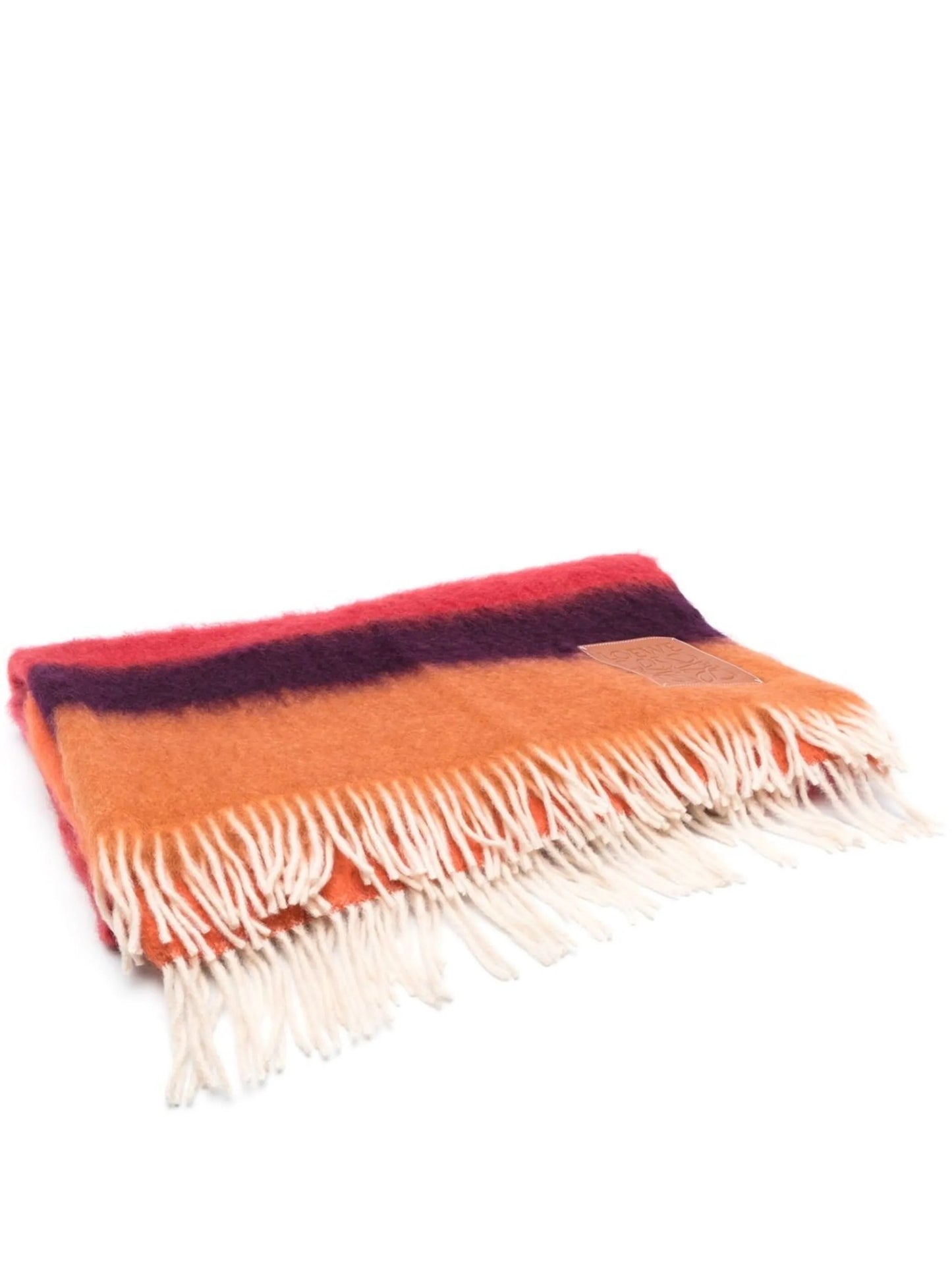 striped mohair-wool blanket