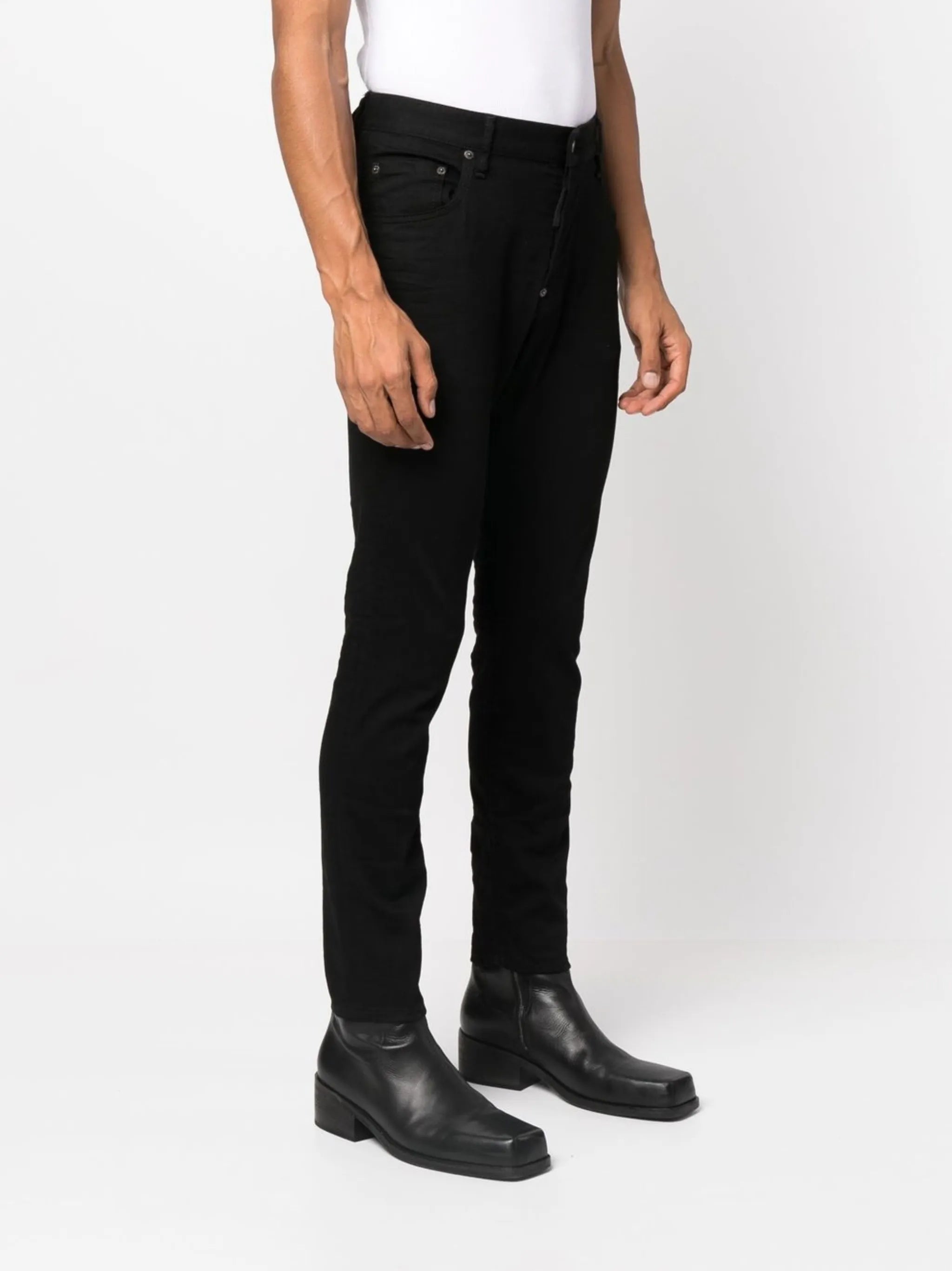 logo-patch slim-cut jeans