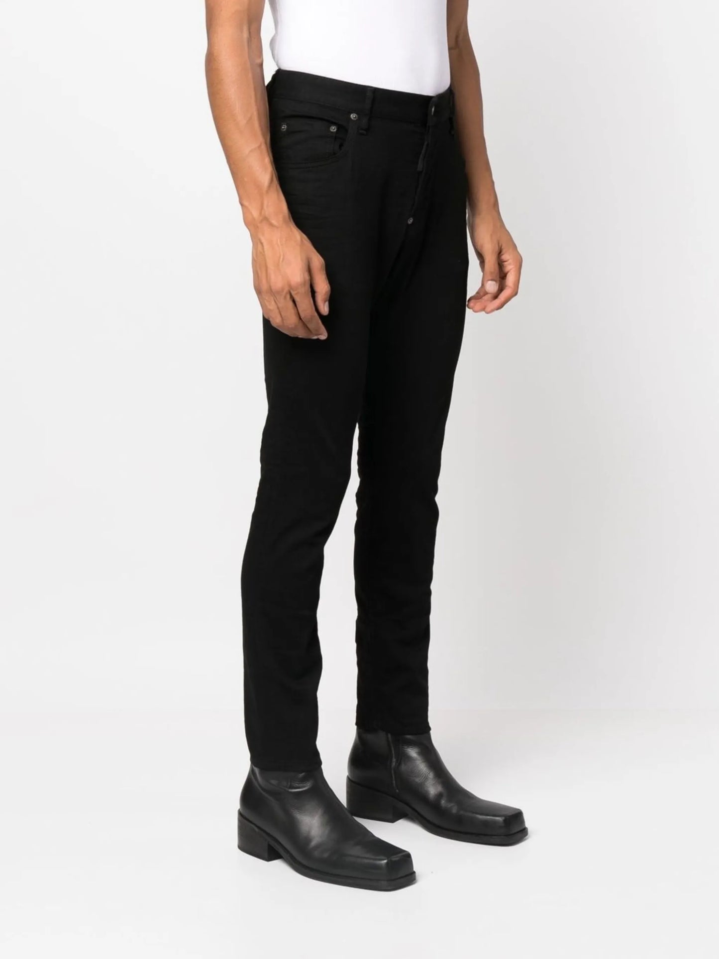 logo-patch slim-cut jeans