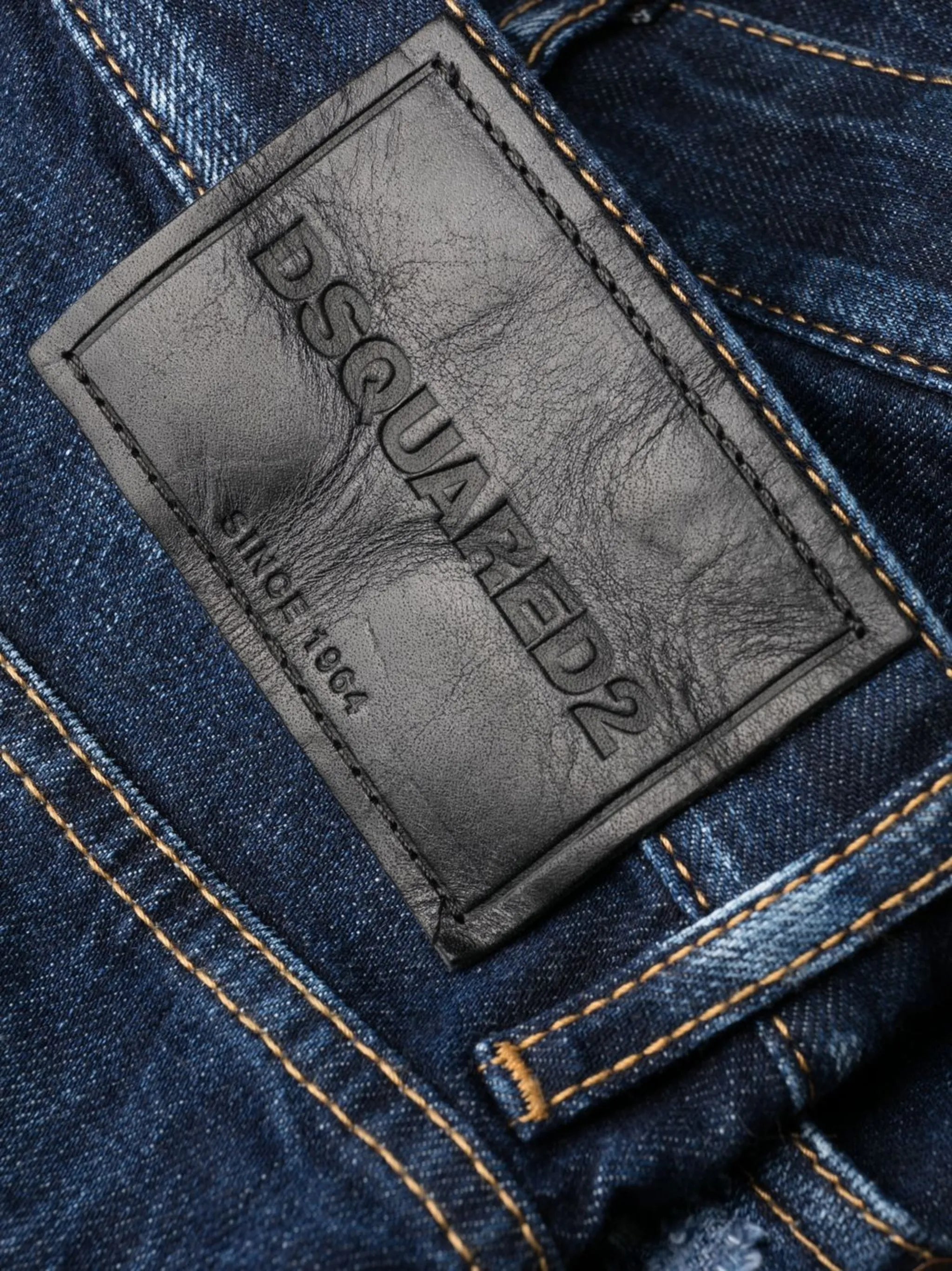 slim-cut denim jeans