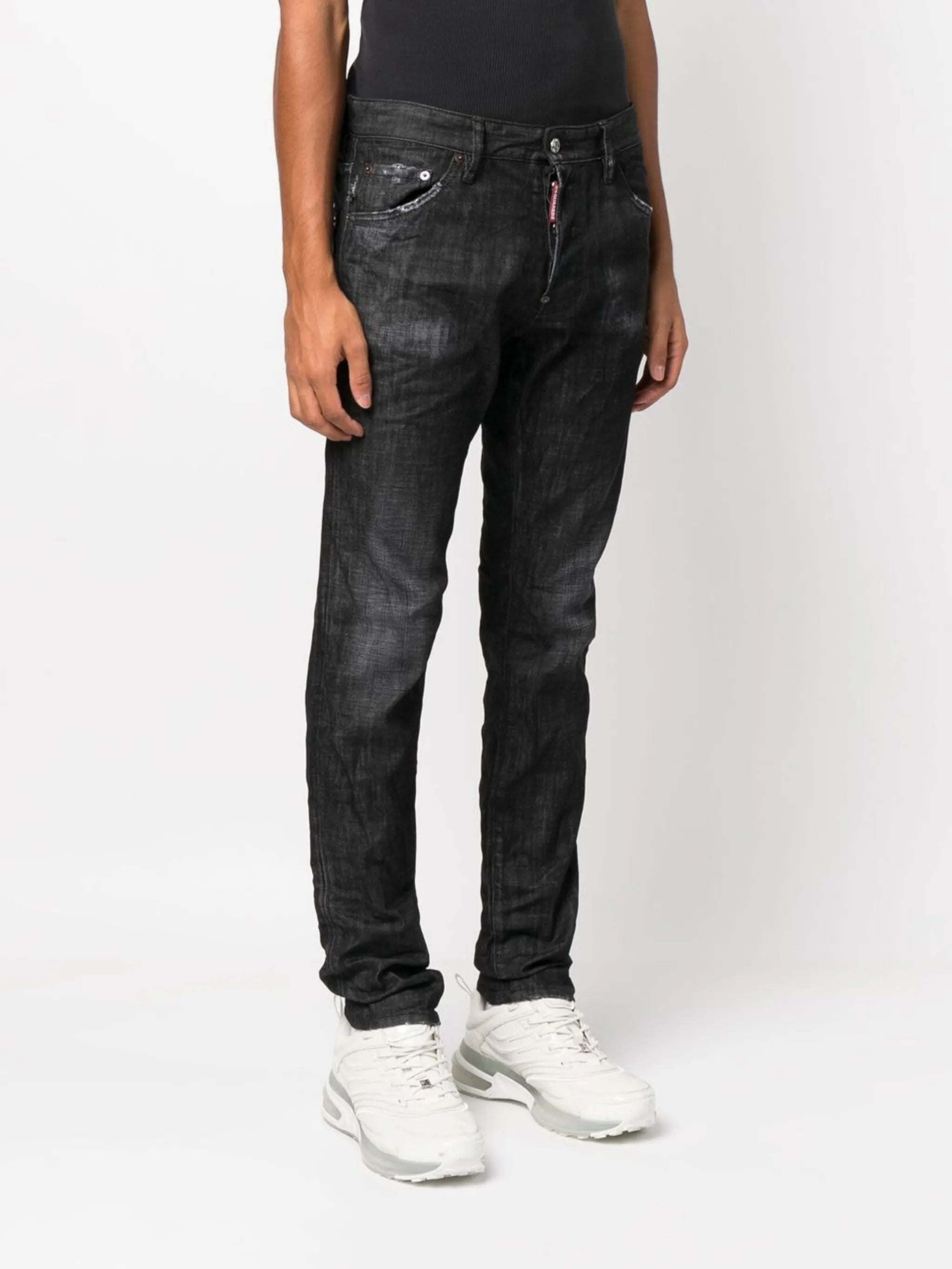 tapered slim-cut jeans