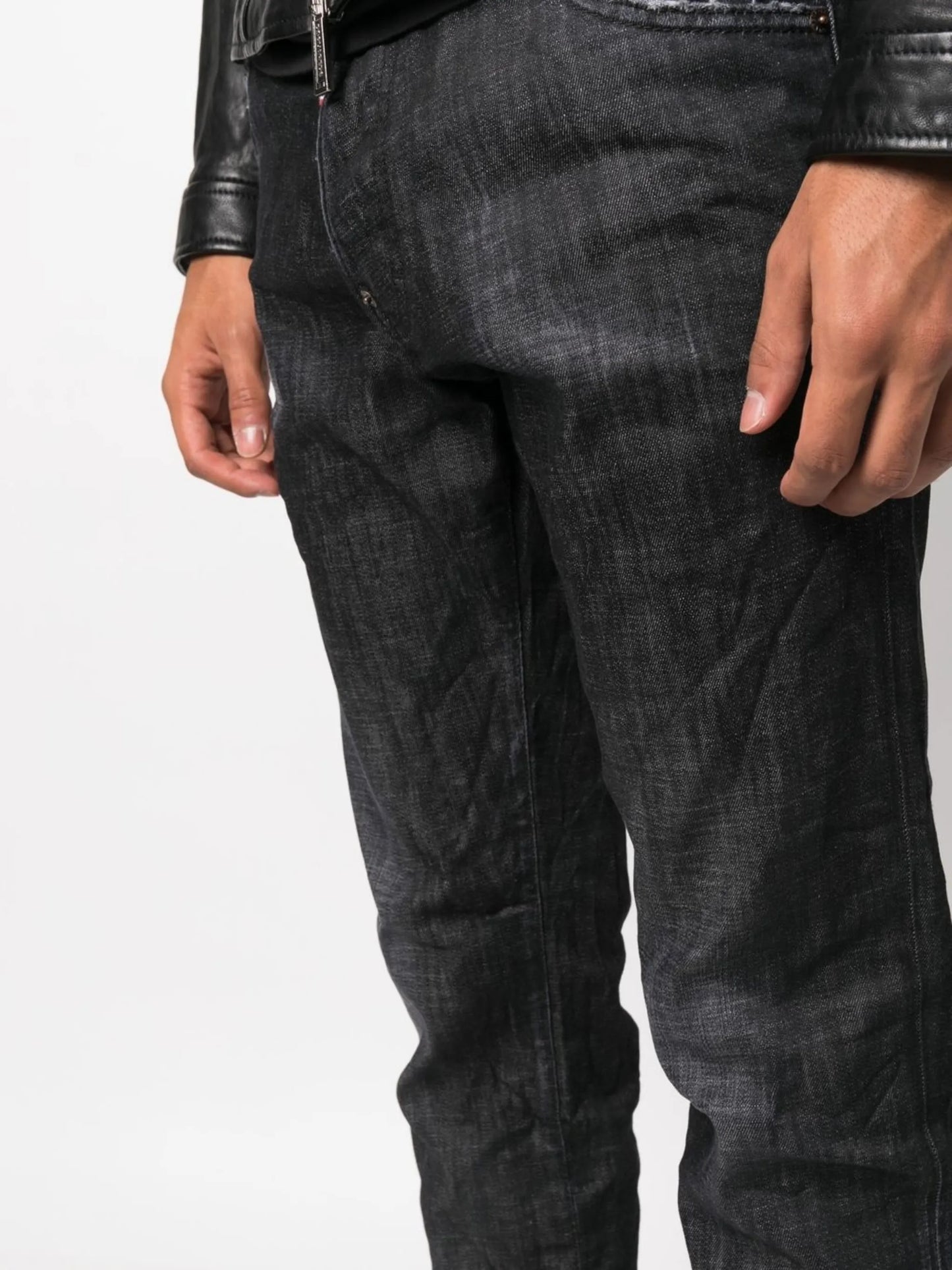 tapered slim-cut jeans