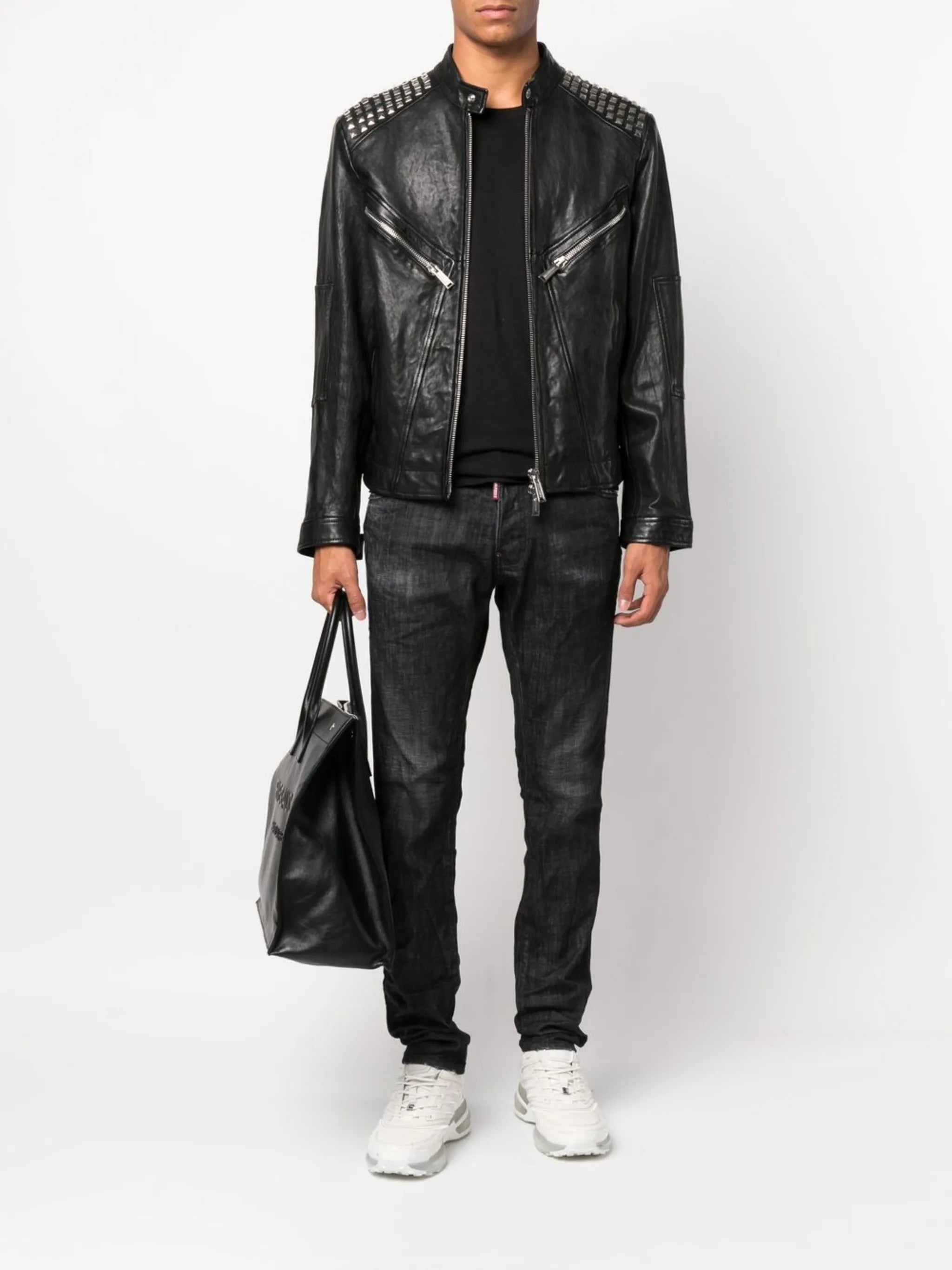 tapered slim-cut jeans
