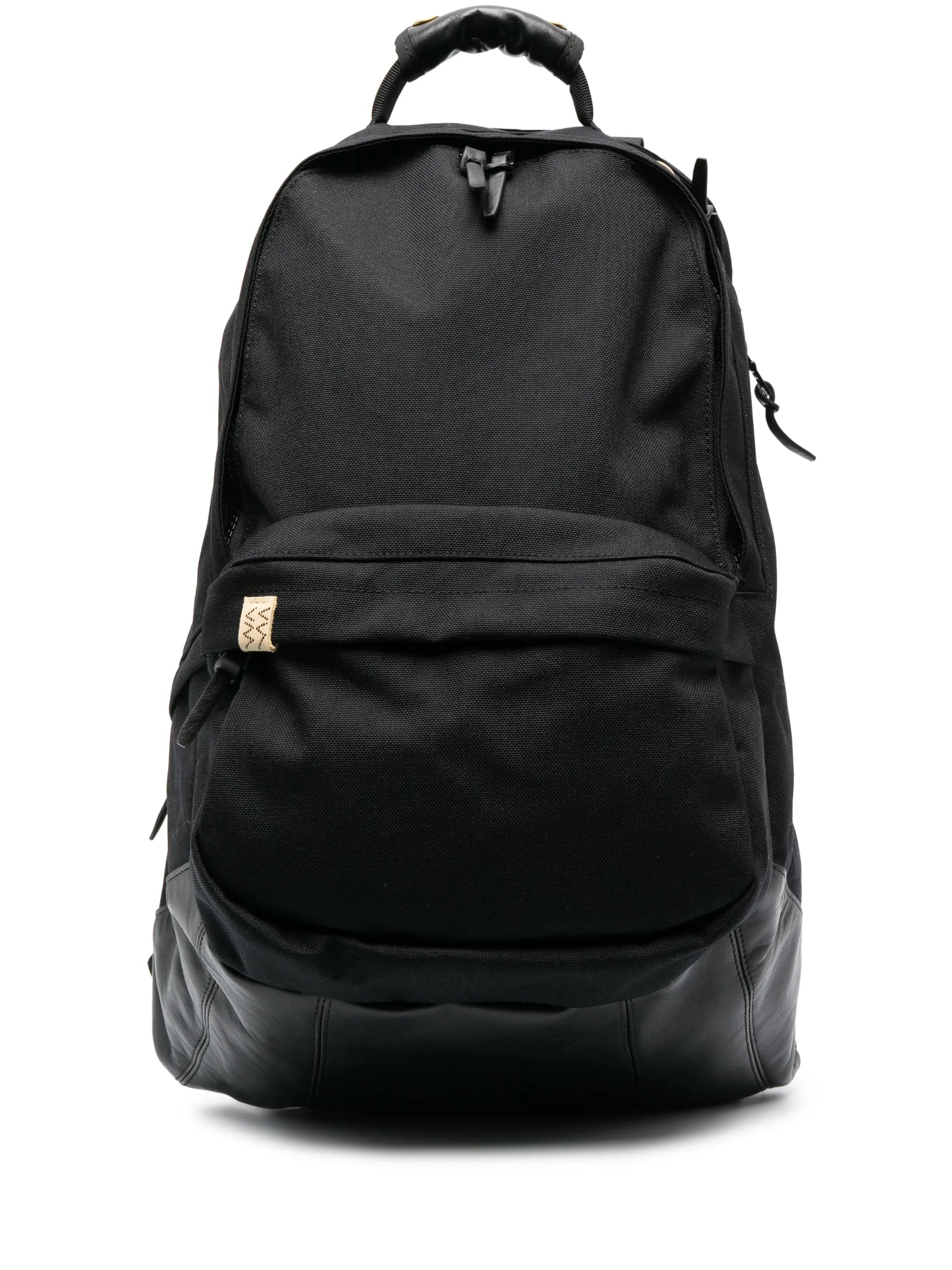 logo-patch leather backpack