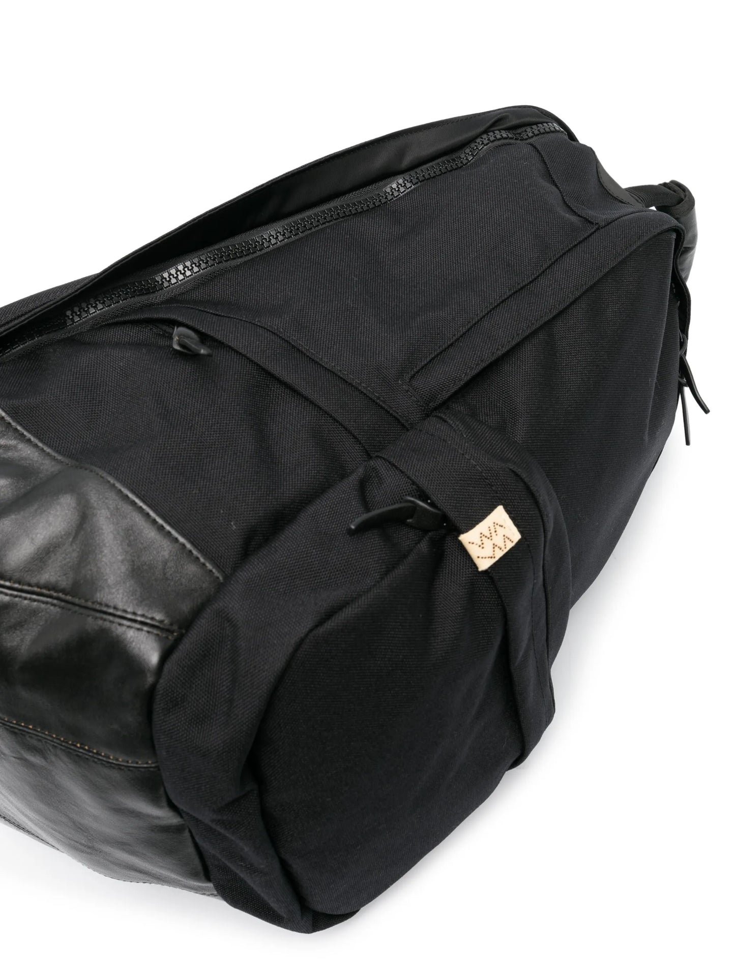 logo-patch leather backpack