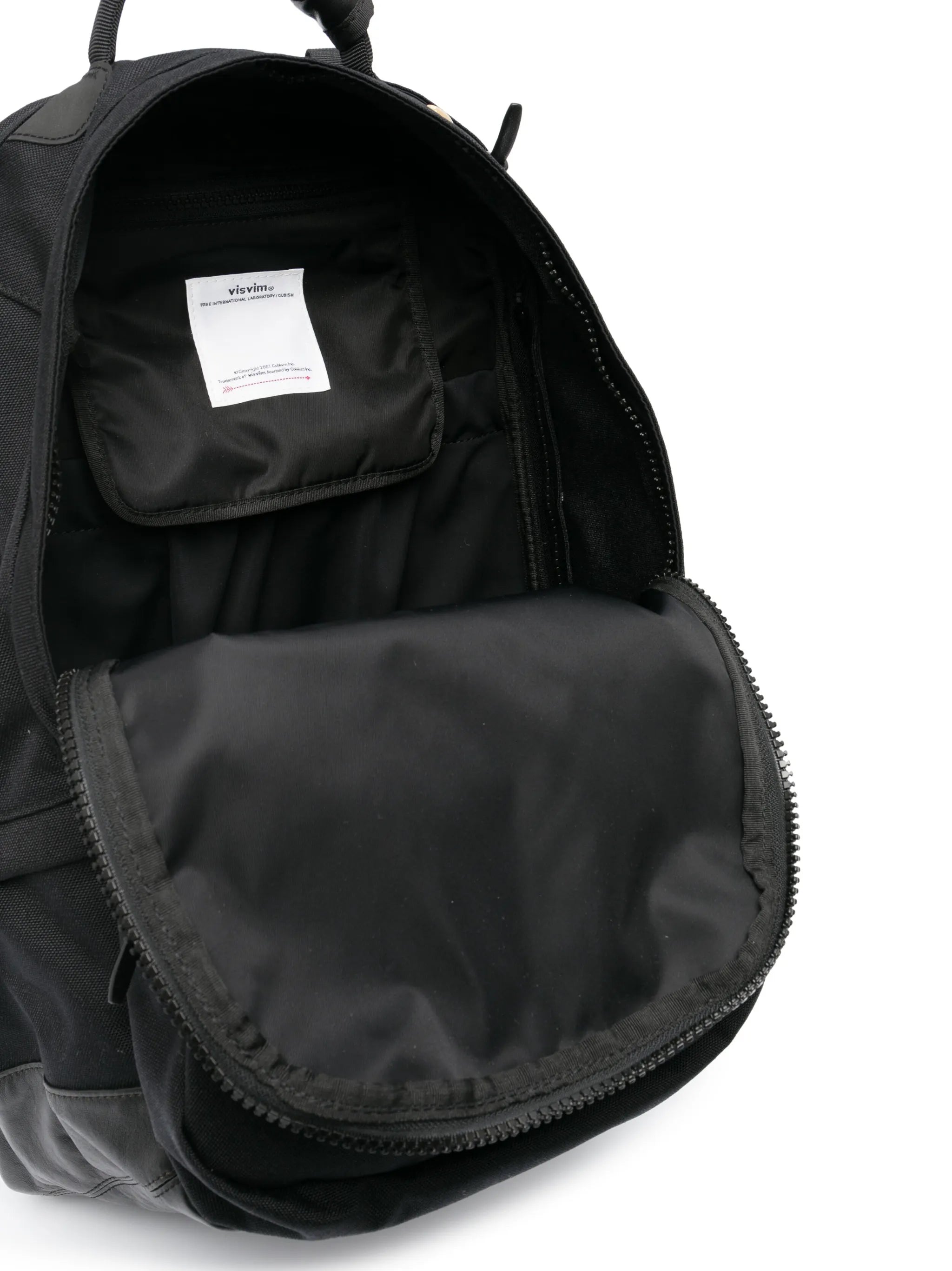 logo-patch leather backpack