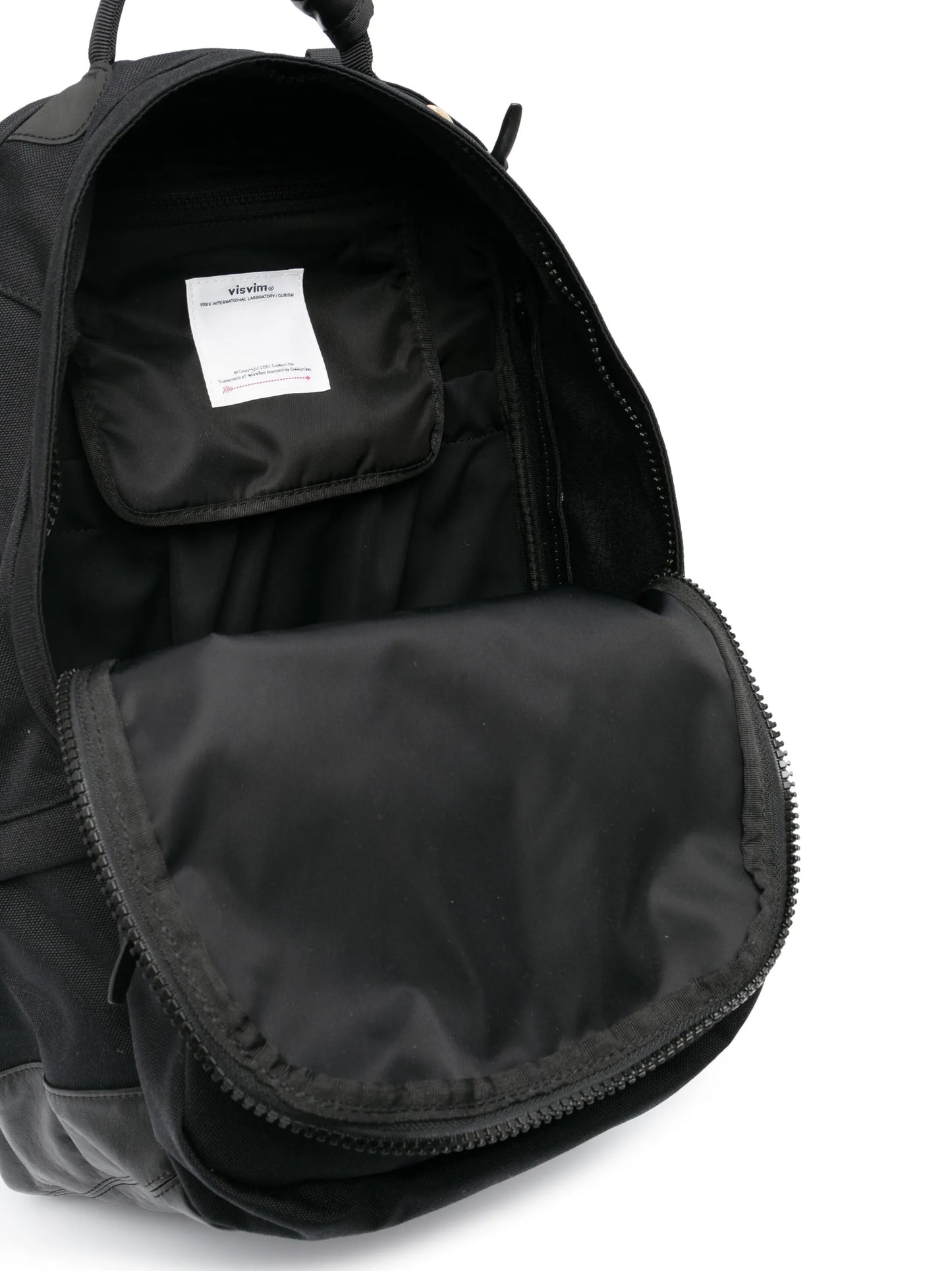logo-patch leather backpack